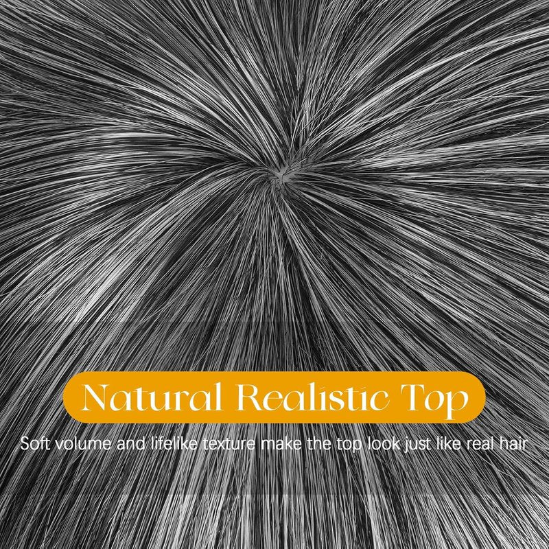 Pixie Cut Wig - Short Gray Synthetic Wig with Bangs | Heat Resistant, Natural Look for Daily Wear