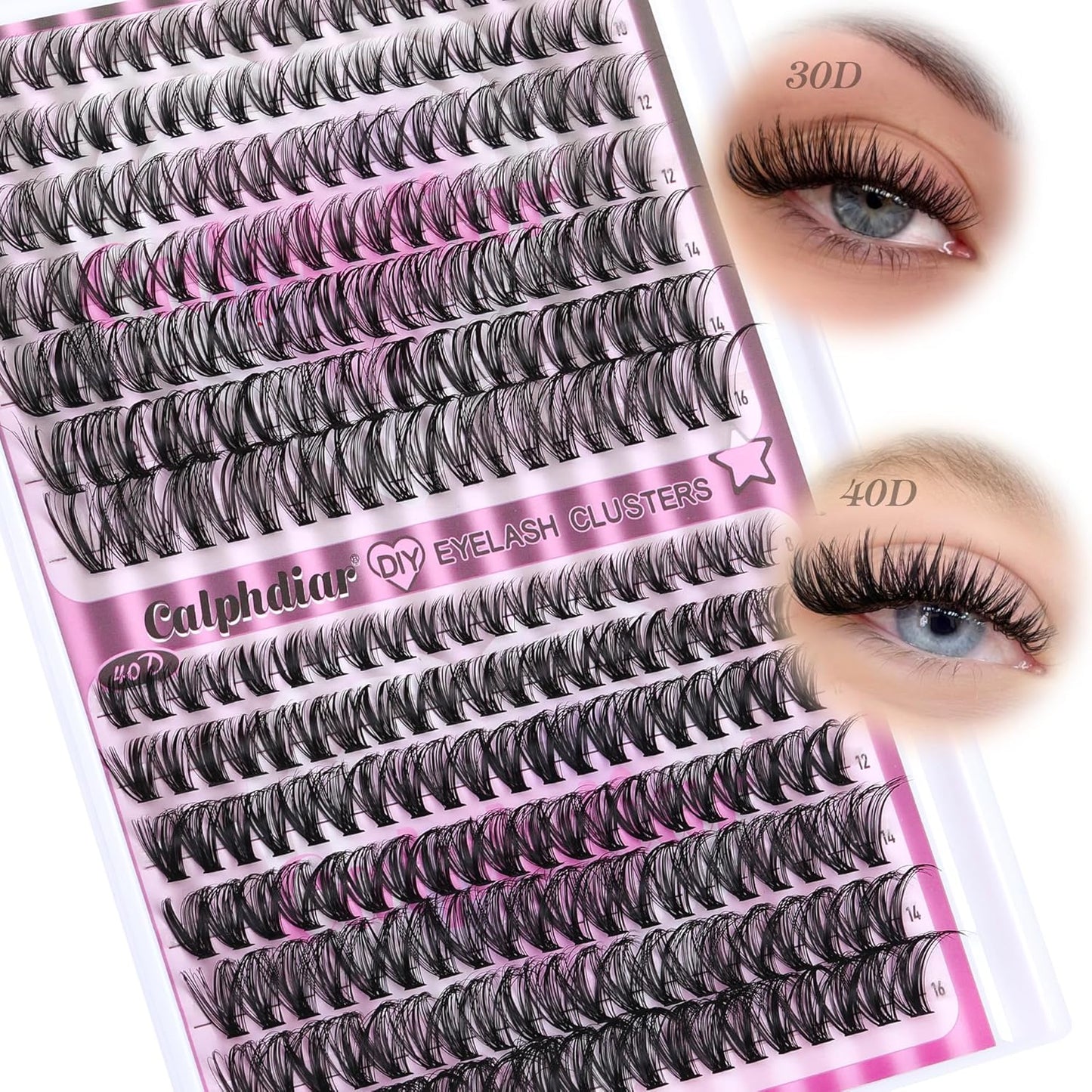 Eyelash Extensions - Enchantress Volume Cluster Lashes | Wispy 10-18mm D-Curl Soft Band for Easy DIY Application