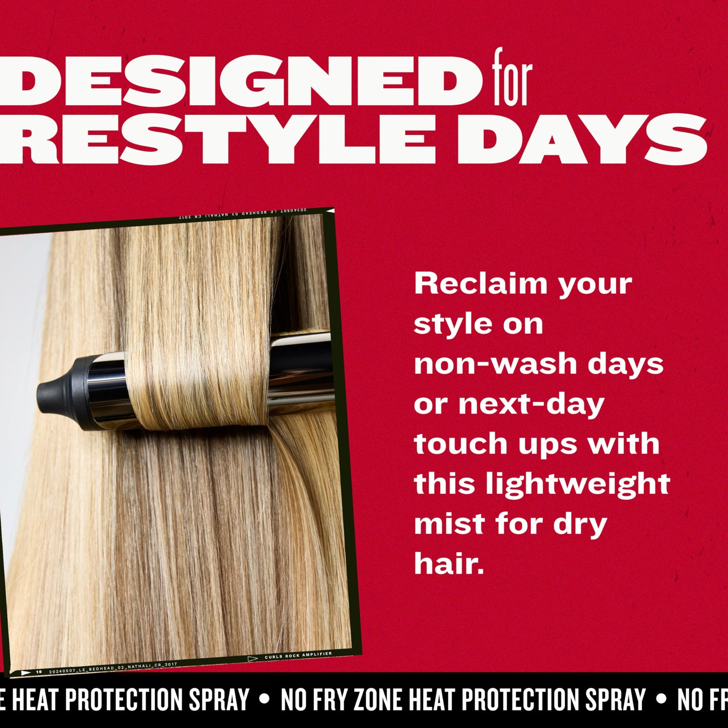 Bed Head by TIGI No Fry Zone Dry Heat Protectant Mist, 450°F Thermal Protection, 72-Hour Humidity Shield & Anti-Static Restyling Spray, 4.5 oz