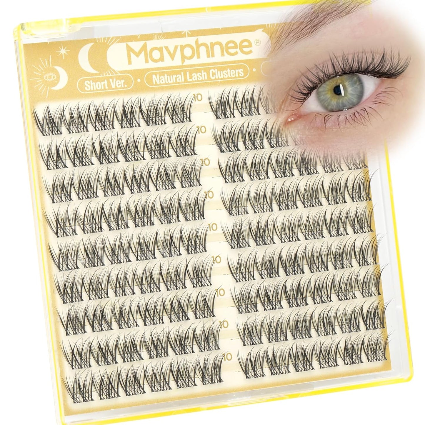 Natural Cluster Eyelash Extensions - Short Lash Clusters 8-10-12MM | CC-Curly Wispy Individual Lashes, 144 Pcs