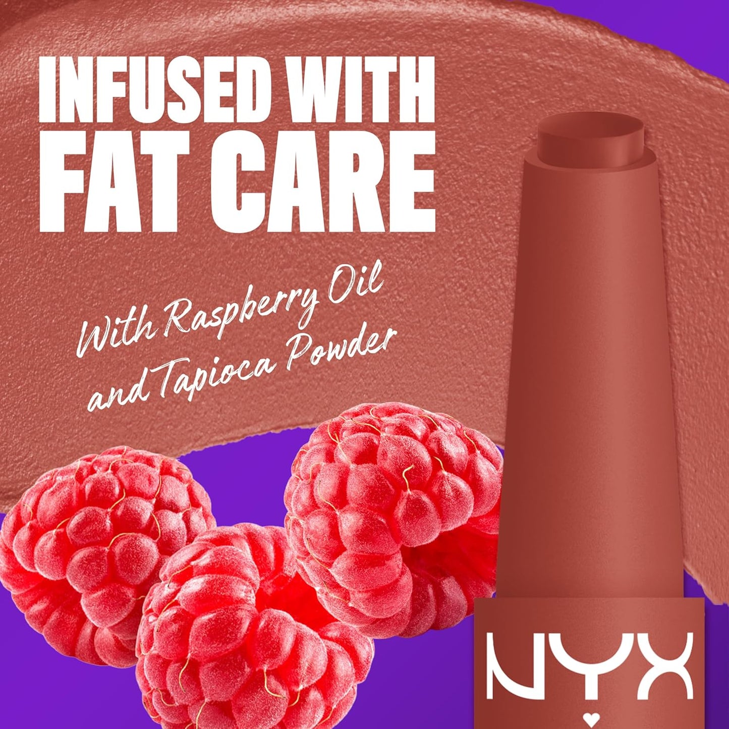 NYX Fat Matte Lipstick - Pigmented, Smoothing & Non-Drying Lip Crayon | Long-Lasting Vegan Lip Makeup - Rose Robe (Rose Nude)