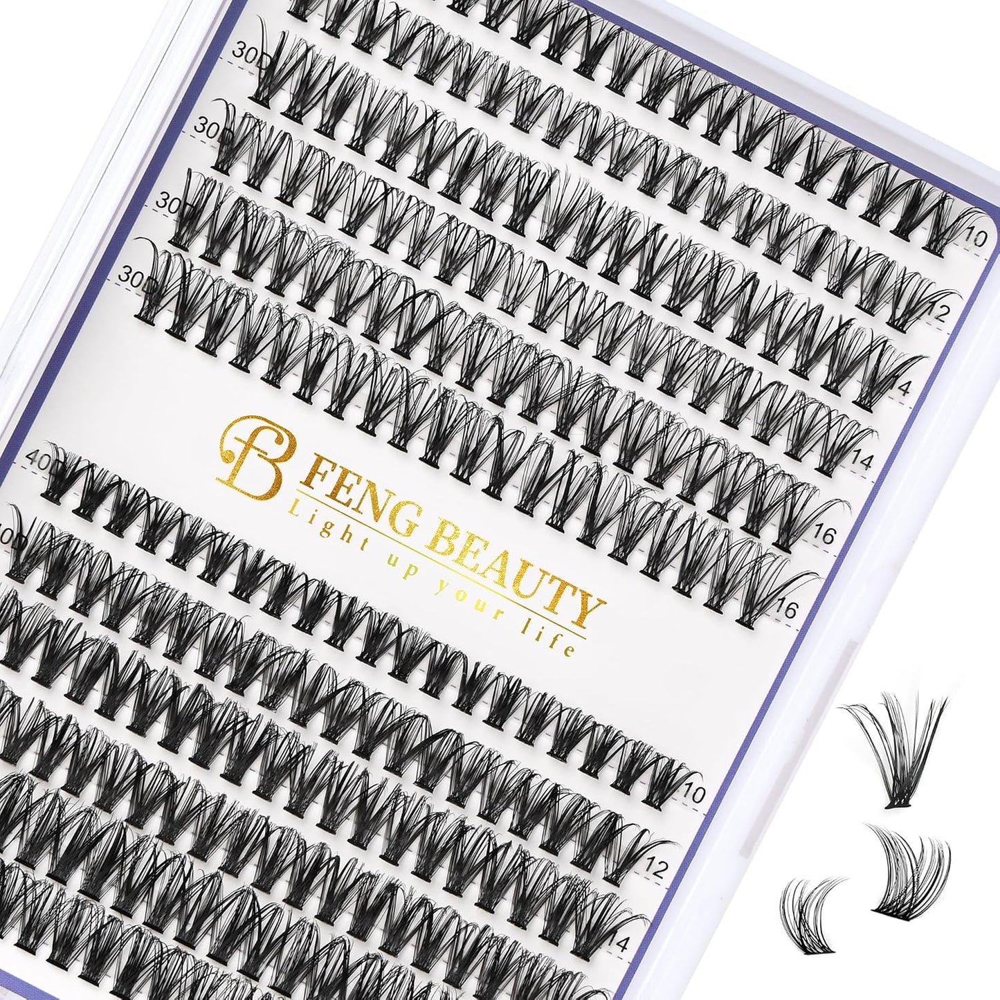 Ultra-Light Lash Clusters Kit - 240PCS Fluffy Wispy Volume | 10-16mm Mixed Lengths, Bond & Seal, Waterproof