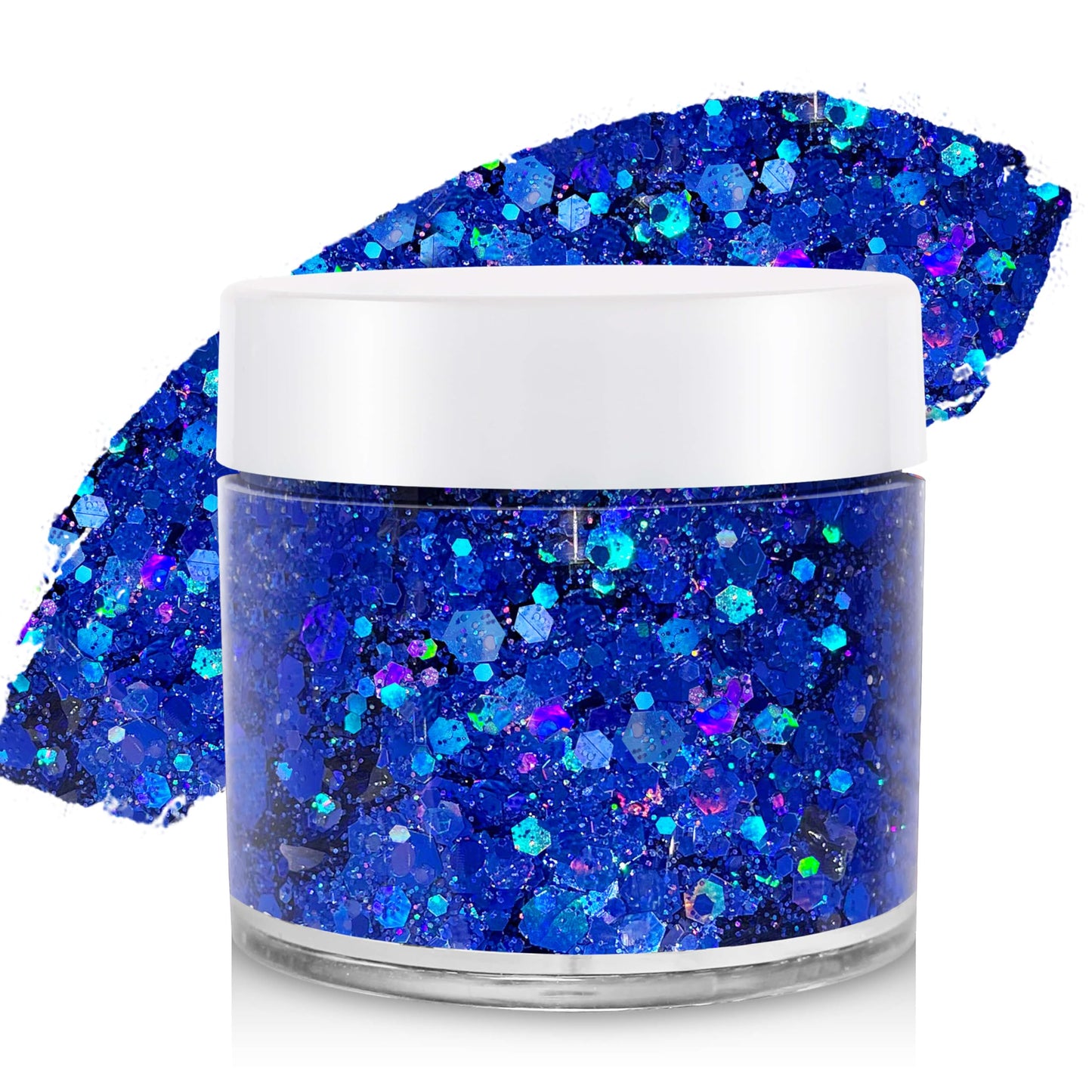 Paminify 4th of July Blue Face Hair Glitter,Holographic Royal Blue Cheer Body Glitter Gel,Patriotic Accessories for Independence Day,Fourth of July Outfits for Women,Rave Festival Makeup