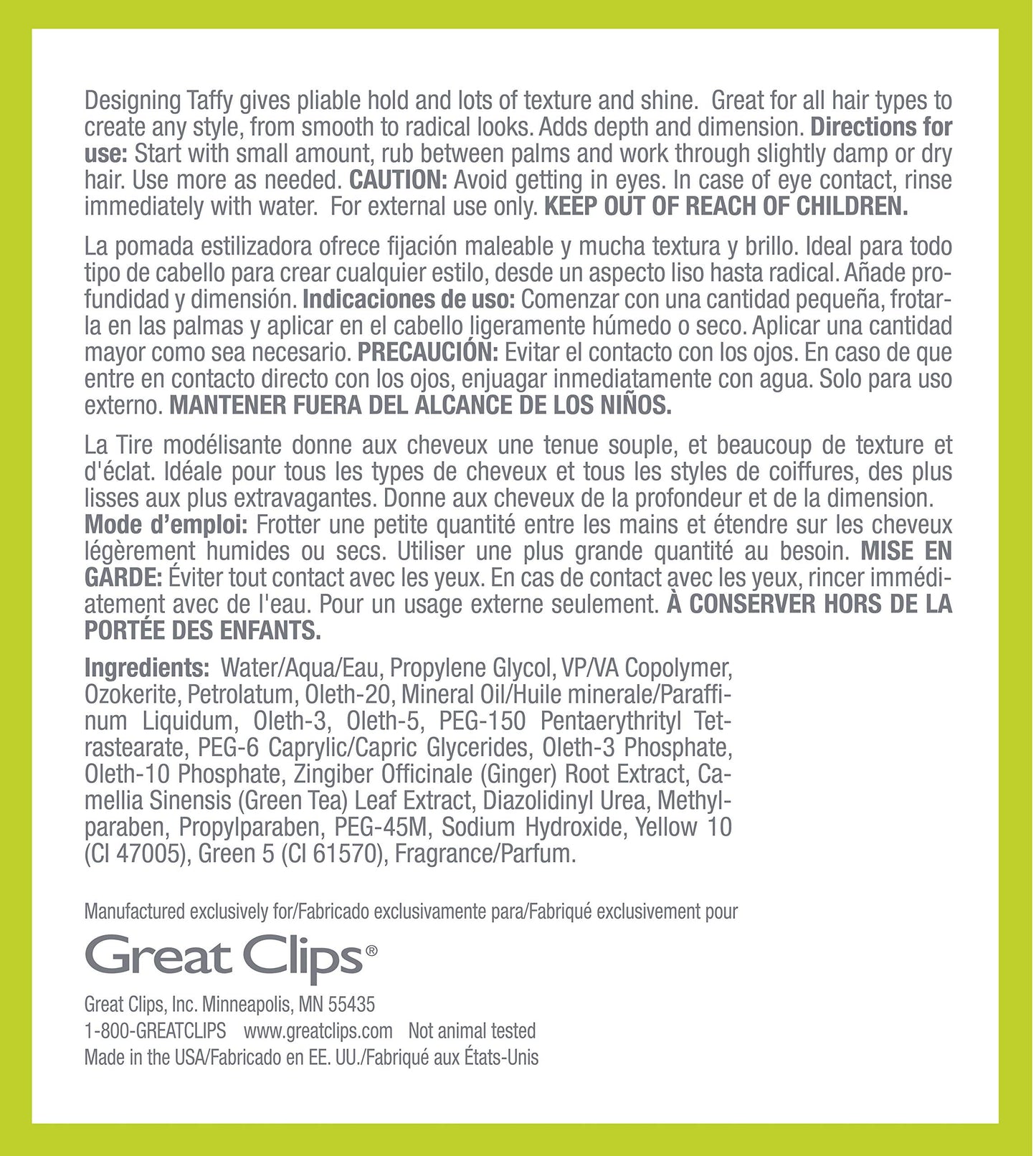 GREAT CLIPS Solutions Designing Taffy Styling Hair Cream, 3.4oz