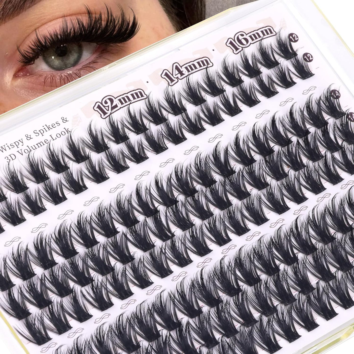 Lash Clusters Kit - Wispy Natural C-Curly Eyelash Extensions | DIY Volume Lashes 10-16MM