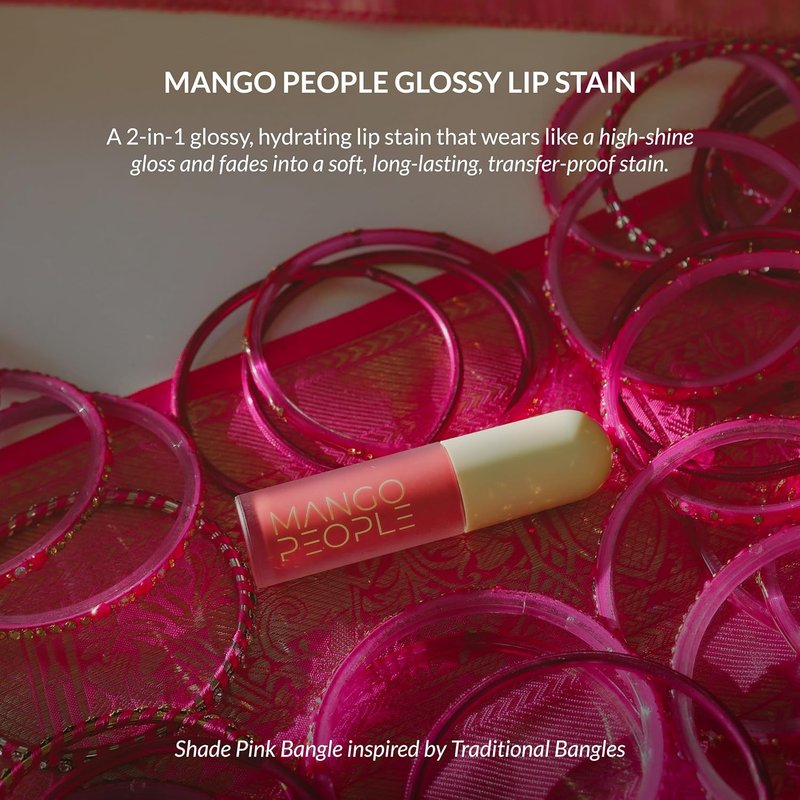 Hydrating Glossy Fruit Lip Stain - 2-in-1 Gloss & Long-Lasting Tint | Lightweight Pink Bangle