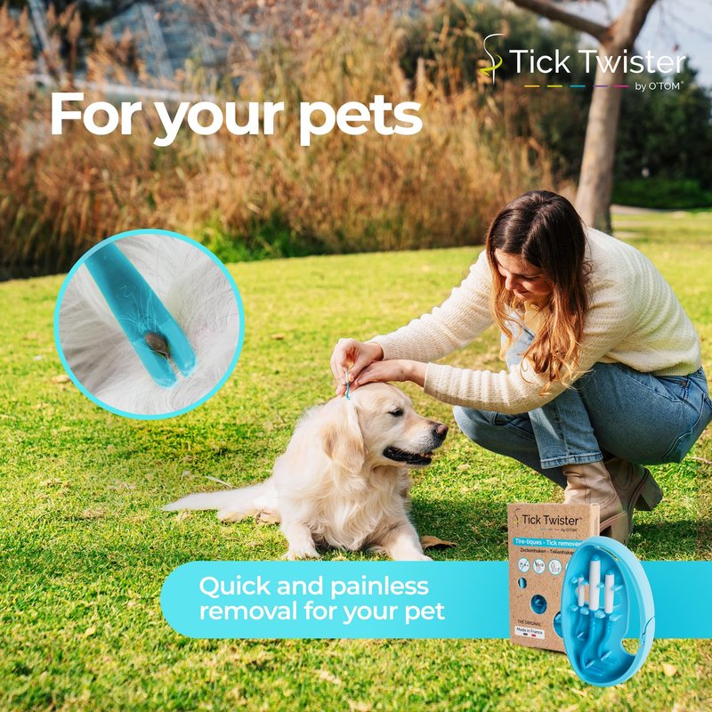 Tick Twister Tick Remover for Dogs and Human - Made in France - Tick Puller for Humans and Dogs - 3 Different Sizes - Dog Tick Removal Tool - Also for All Other Pets - Tick Nipper in