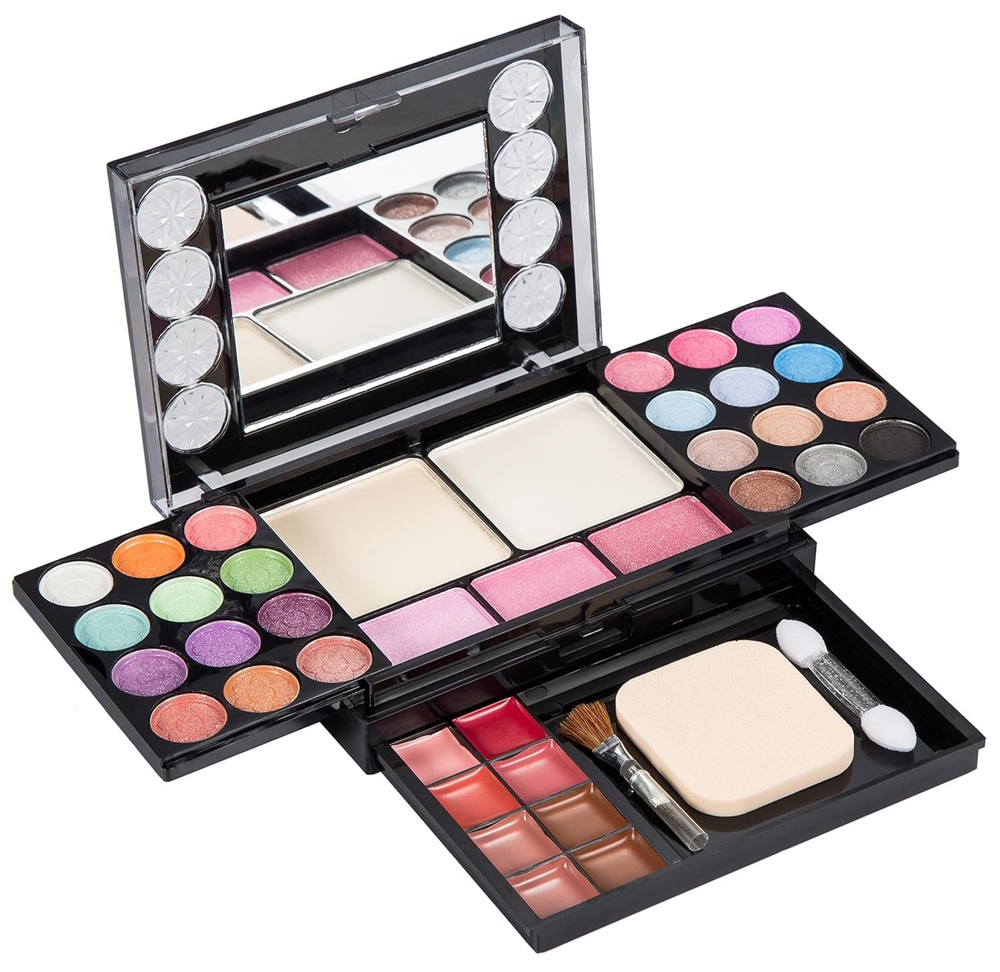 Eyeshadow Palette - 37 Highly Pigmented Colors | Shimmer & Matte Finish, Blush Brushes Included