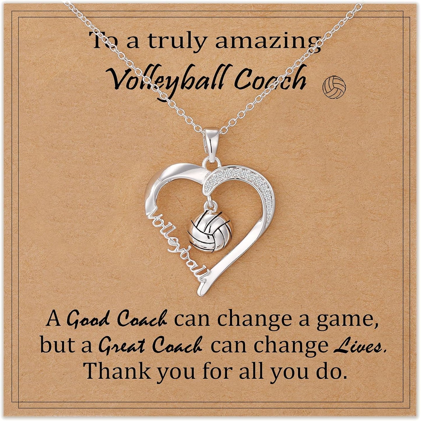 Sport Necklace for Girls - Volleyball, Softball, Basketball & Baseball Jewelry | 16-19 Inch Adjustable Gift