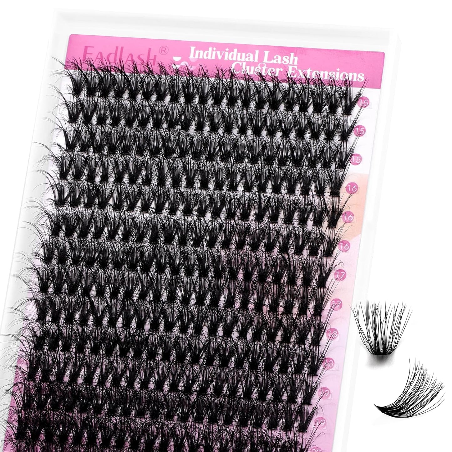 Cluster Lashes - D Curl Wispy Individual Eyelash Extensions for Natural Look | Reusable Fluffy DIY Kit (12-18mm Mix)