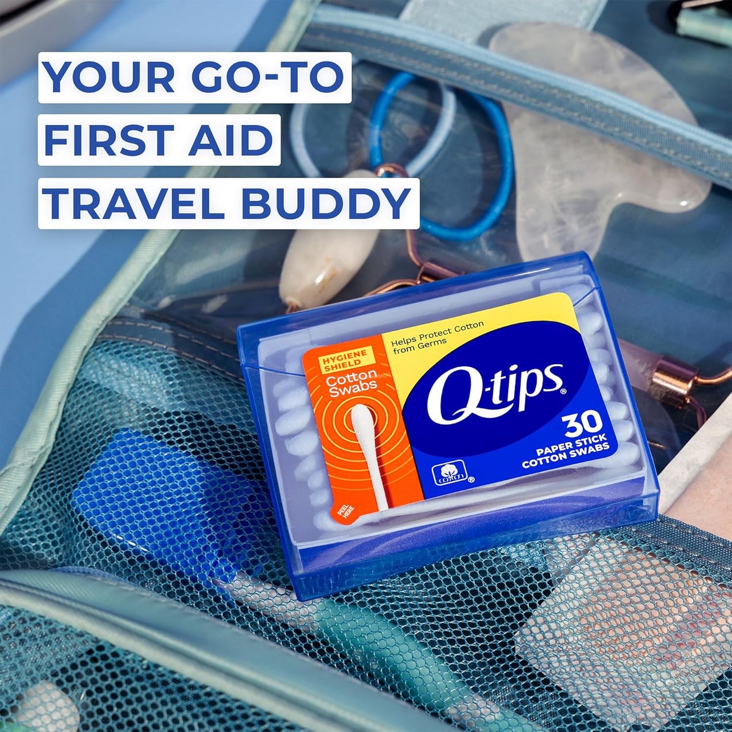 Cotton Swabs - Travel-Size Hygiene Shield Q-tips | 10-Pack for First Aid & Beauty Care