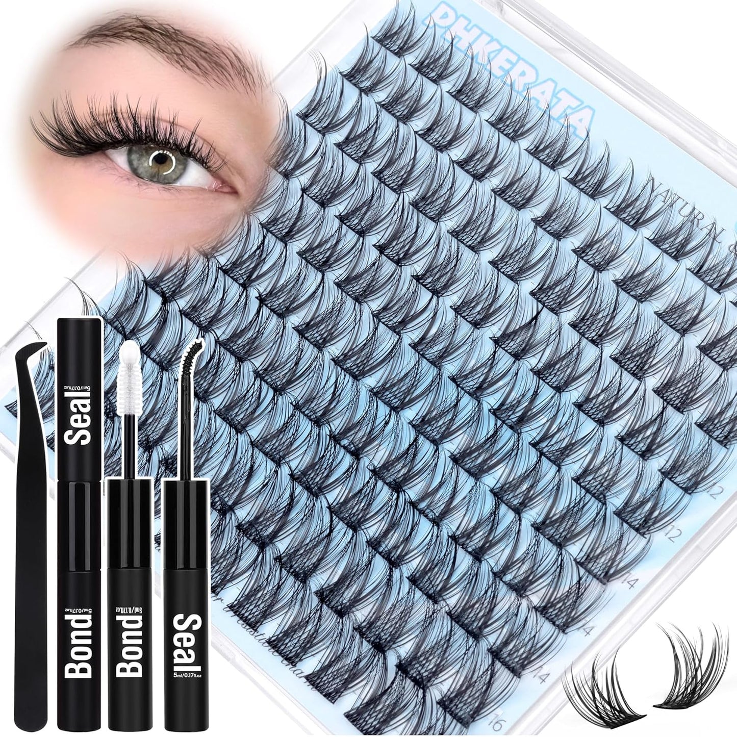 Wispy Eyelash Clusters - 120 Pcs Natural D Curvature Individual Lash Extensions | Reusable DIY Thin Band