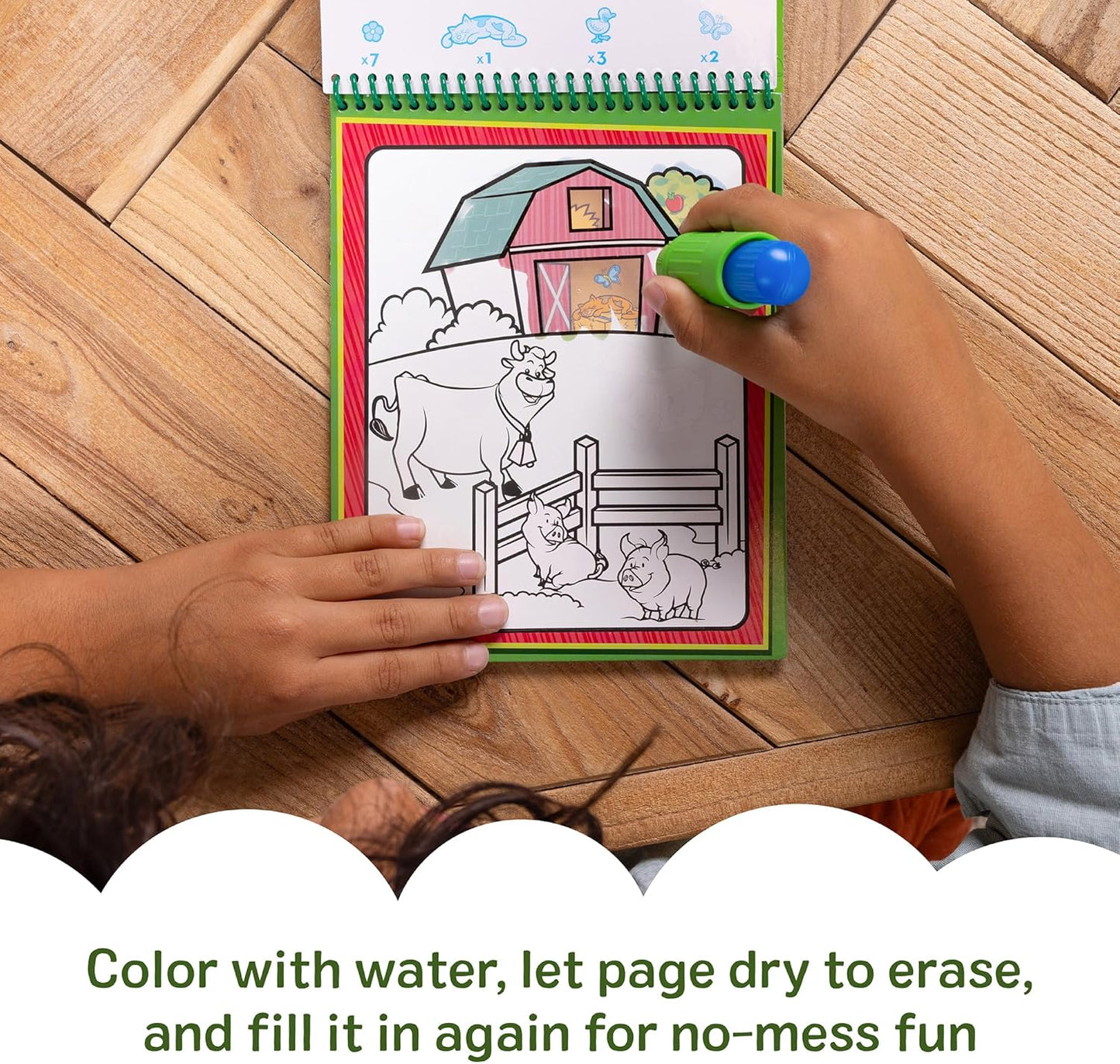 Melissa & Doug Water Wow! Mess-Free Coloring Book - Reusable Water-Reveal Activity Pad for Toddlers & Kids Ages 3+ | Animal Theme
