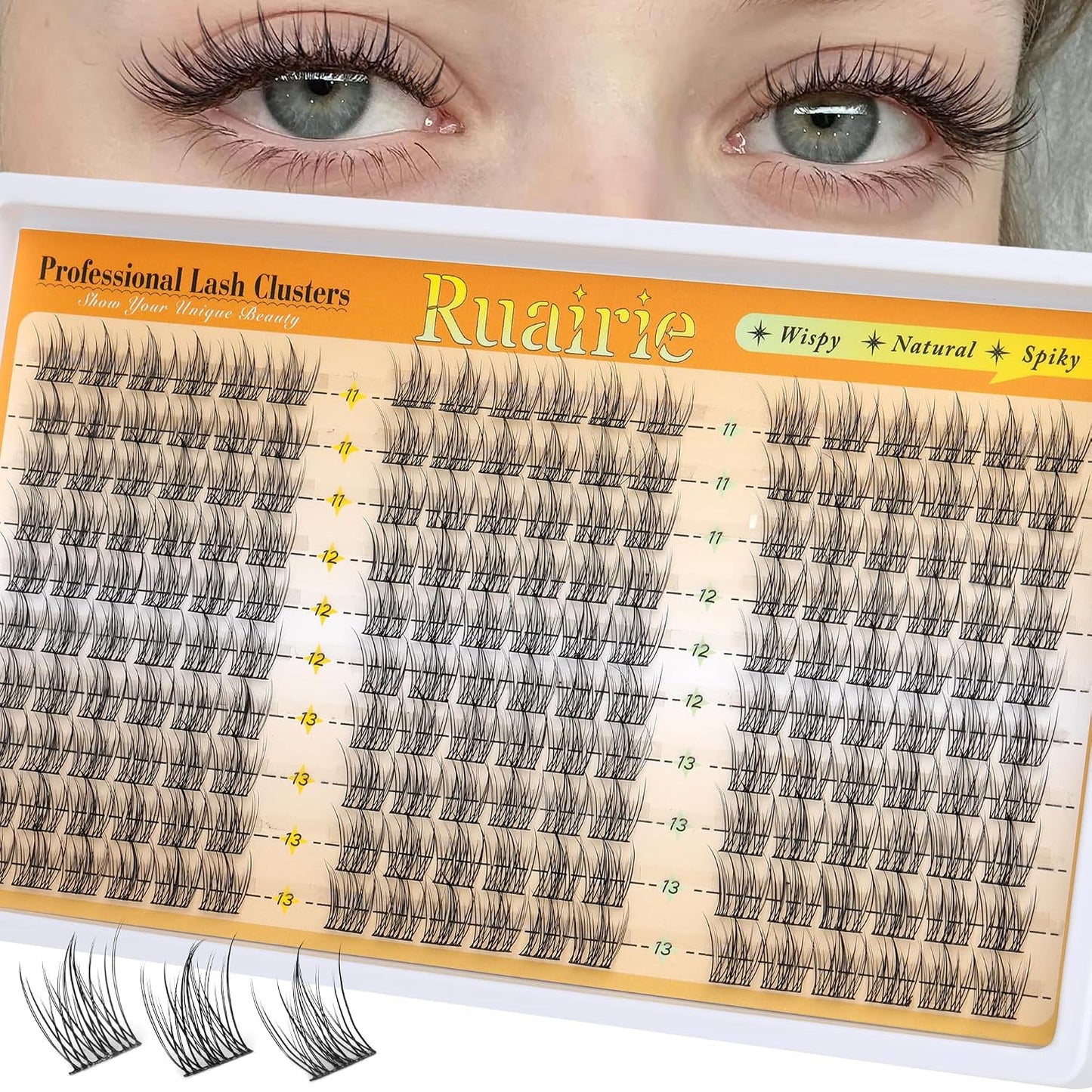 Manga Lash Clusters - Natural Wispy Eyelash Extensions | C-Curl 8-14mm, 180pcs DIY Kit