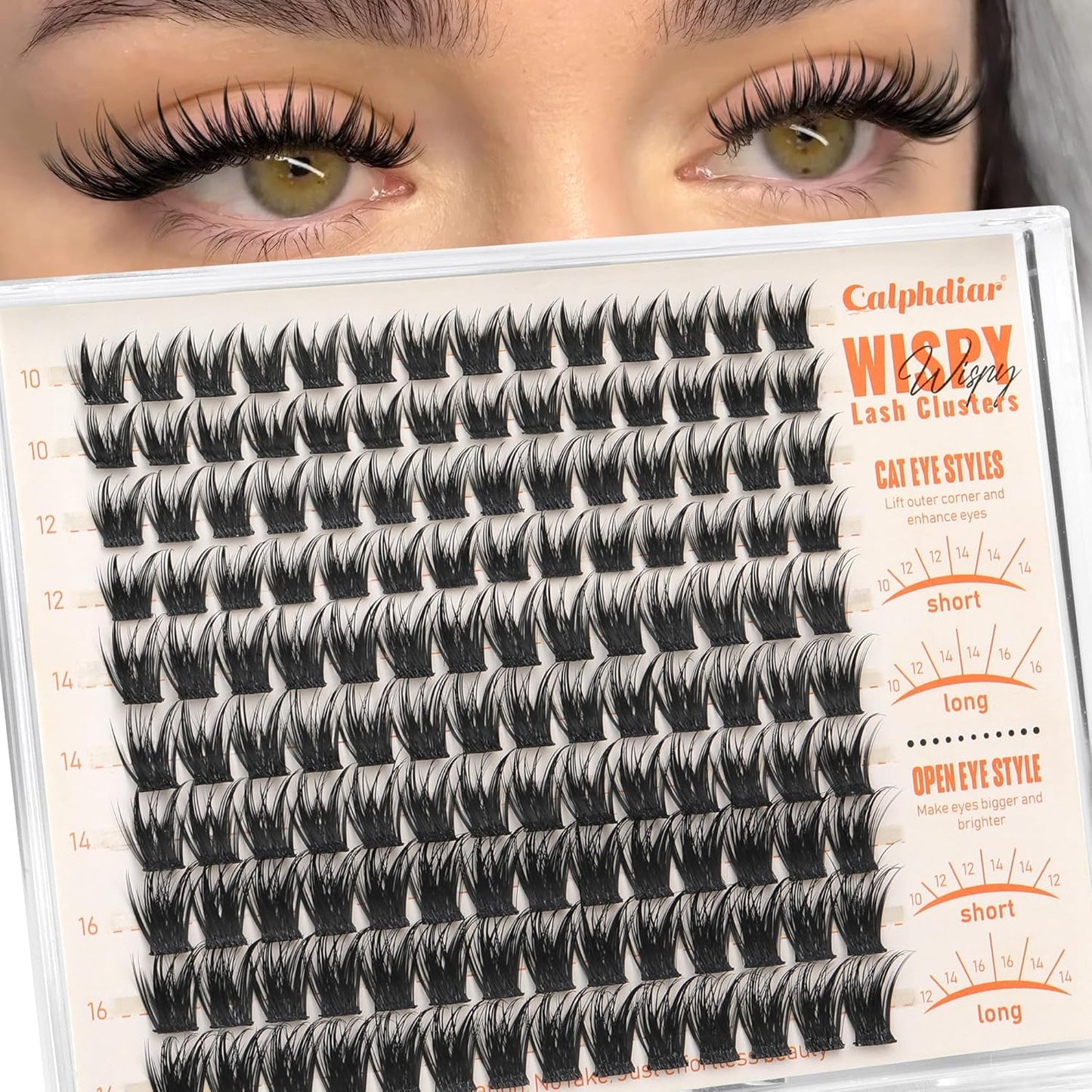 Wispy Eyelash Clusters - Bunny Spiky D Curl Extensions | Natural Soft Individual Lashes 10-16mm