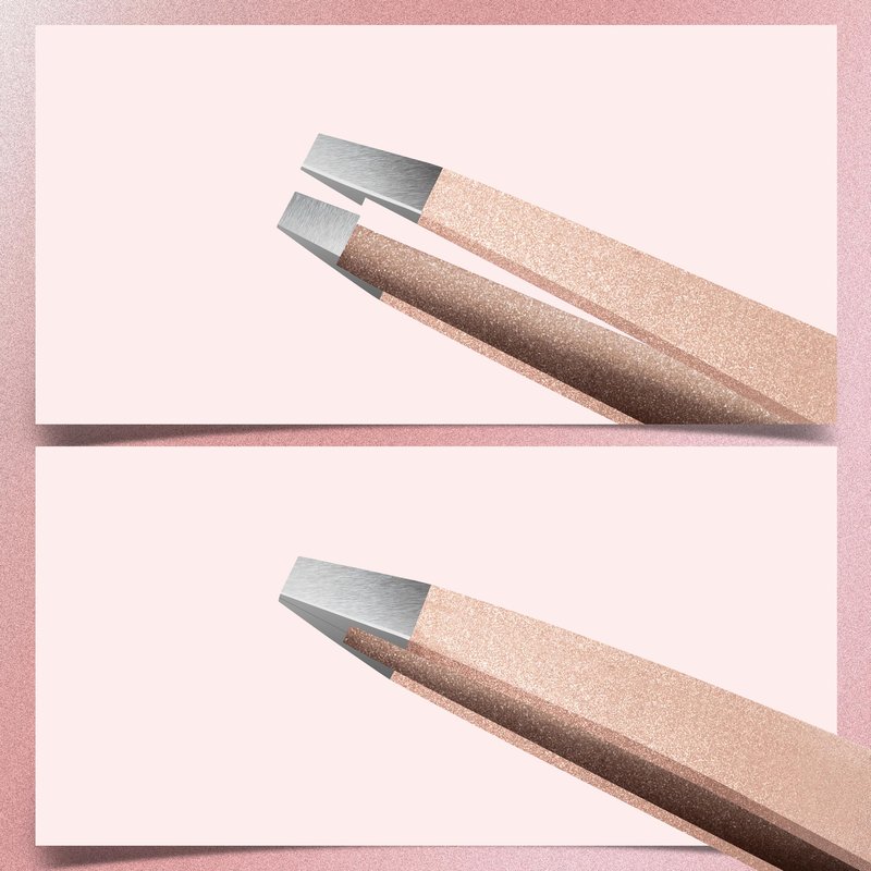 MARKHOR® Luxe Rose Gold Eyebrow Tweezers for Women Facial Hair, Splinter and Ingrown Hair Removal Tweezers Set, Professional Pointed and Slant Tweezers for Eyebrows, Precision Tweezers for Eyebrows