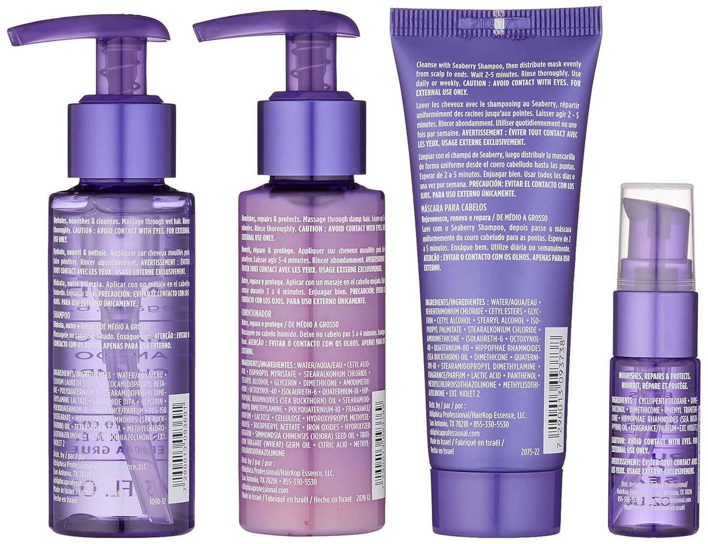 Obliphica Seaberry Travel Kit - Nourishing Hair Care for Medium to Coarse Hair | Perfect for On-the-Go