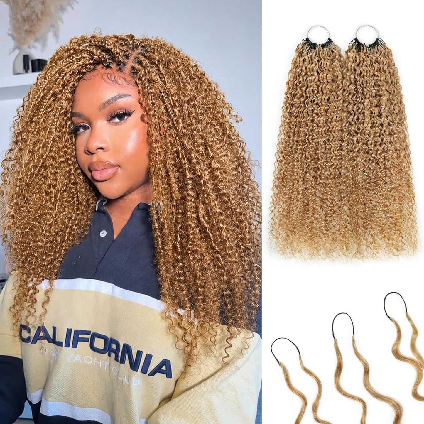 Feather Crochet Hair Extensions - 12 Inch 120g Invisible Miracle Knots for Black Women | Jerry Curly Pre-Separated Natural Black