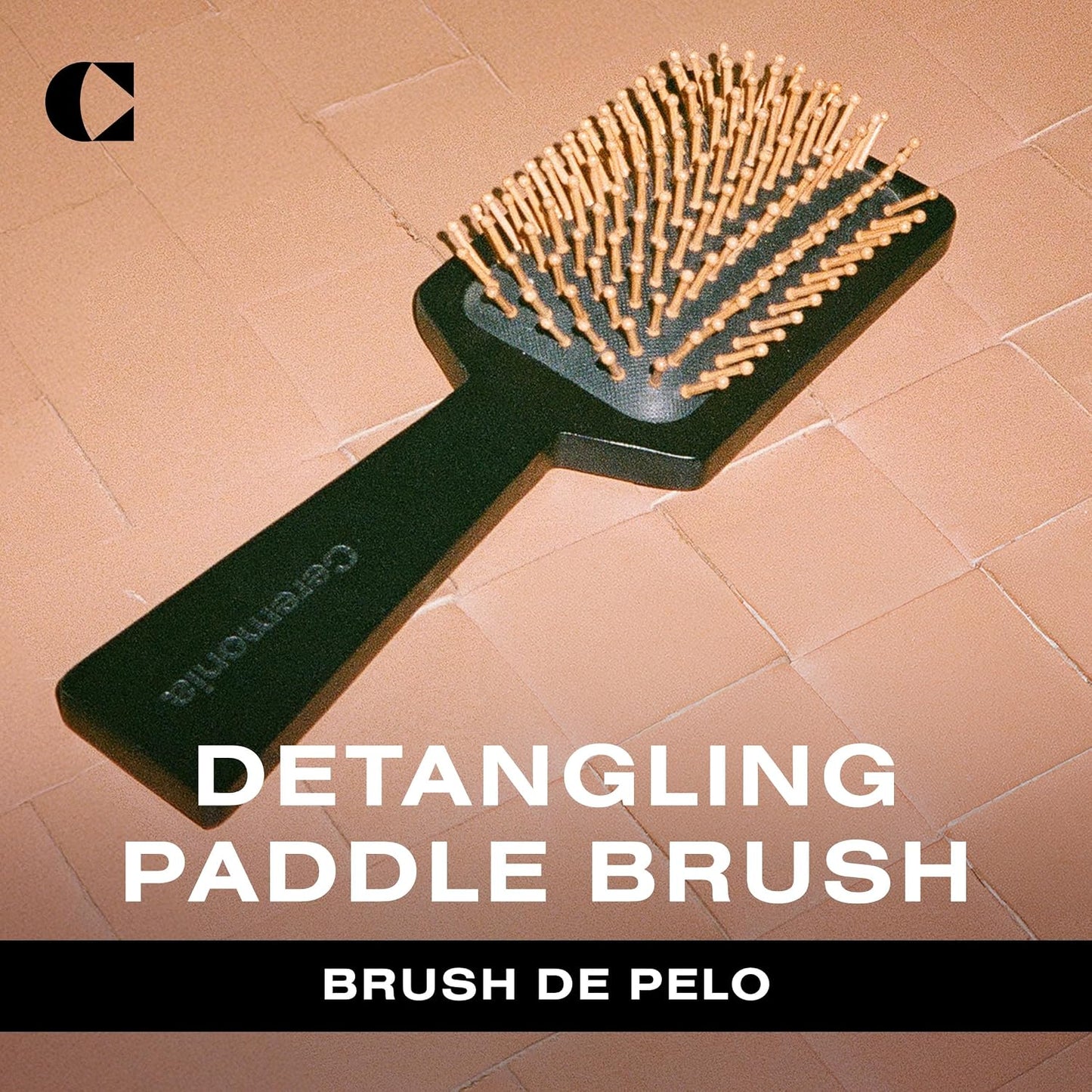 Ceremonia Bamboo Paddle Brush for Thick Hair - Eco-Friendly Detangling & Scalp Stimulation