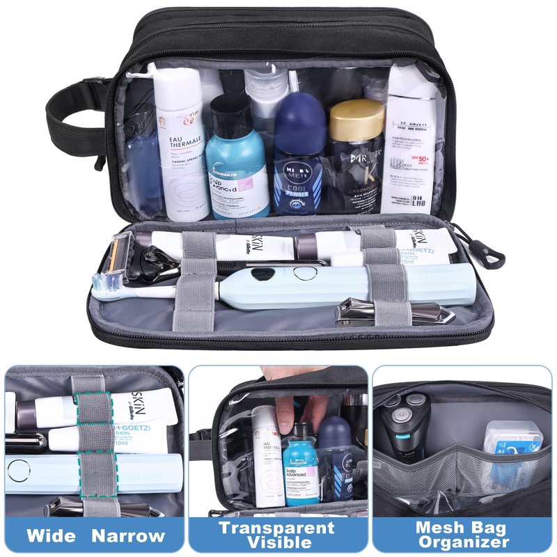 HILOMON Men's Toiletry Bag, Tactical Inspired Hygiene Shaving Bath Shower Grooming Toiletries Bag for Men Water-resistant Dop Kits for Travel