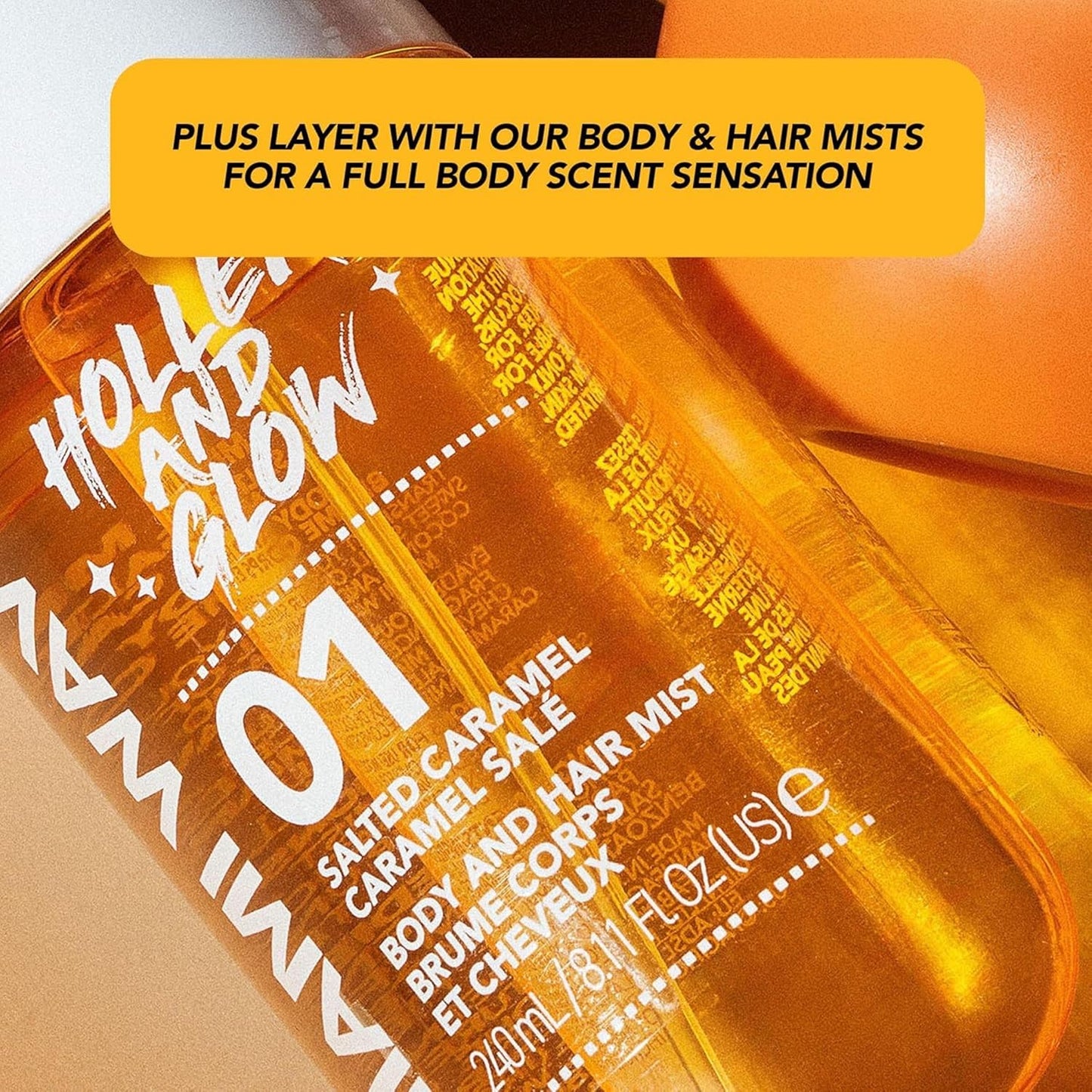 Miami Wave Salted Caramel Body & Hair Mist - Sweet Coconut & Vanilla Scent | 8.11 Fl Oz