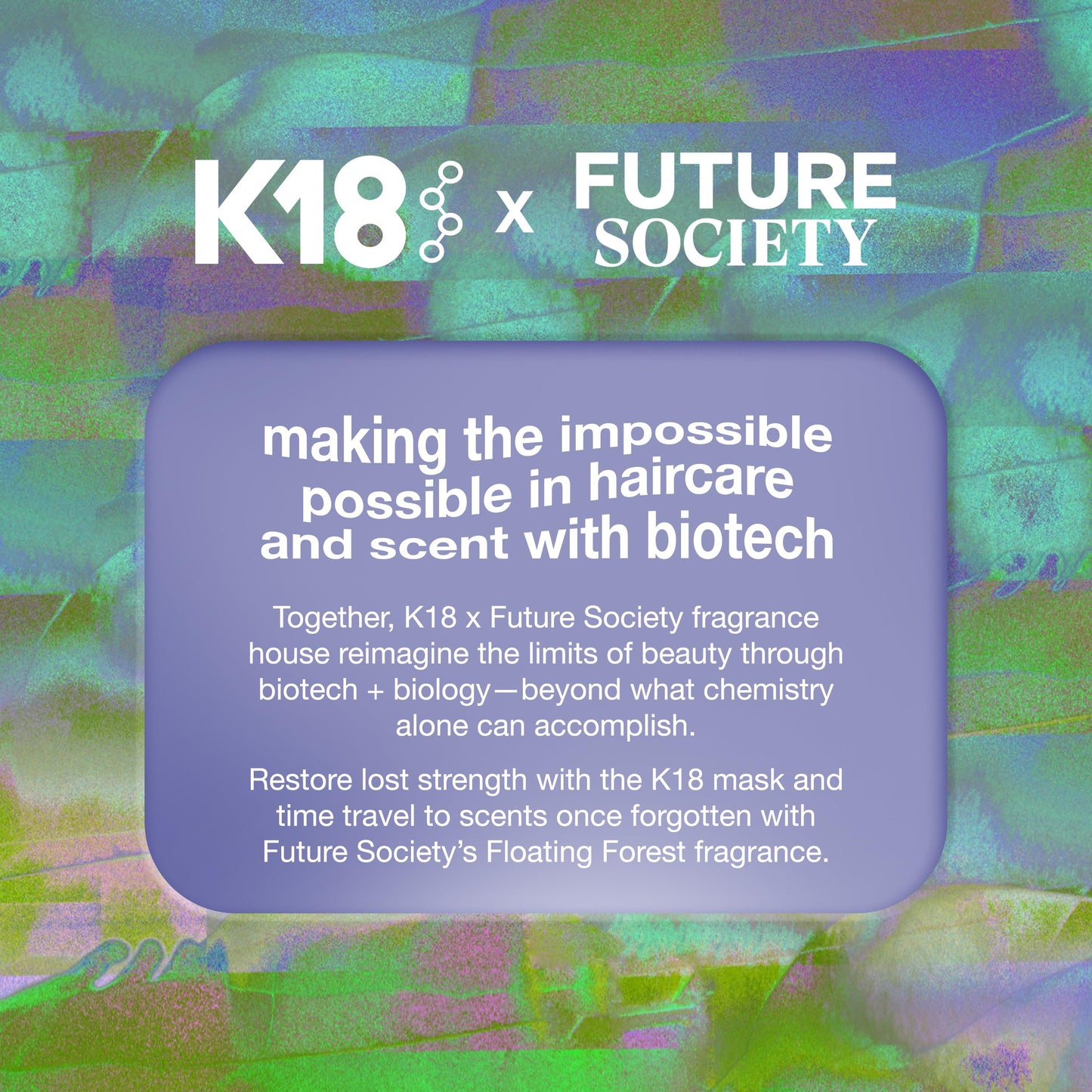 K18 x Future Society Leave-In Molecular Repair Hair Mask - Limited-Edition Scent Peptide Hair Treatment Mask for Bleach, Color, Chemical + Heat Damaged Strands - Damage Reversal in 4 Mins (1.7 Fl oz)