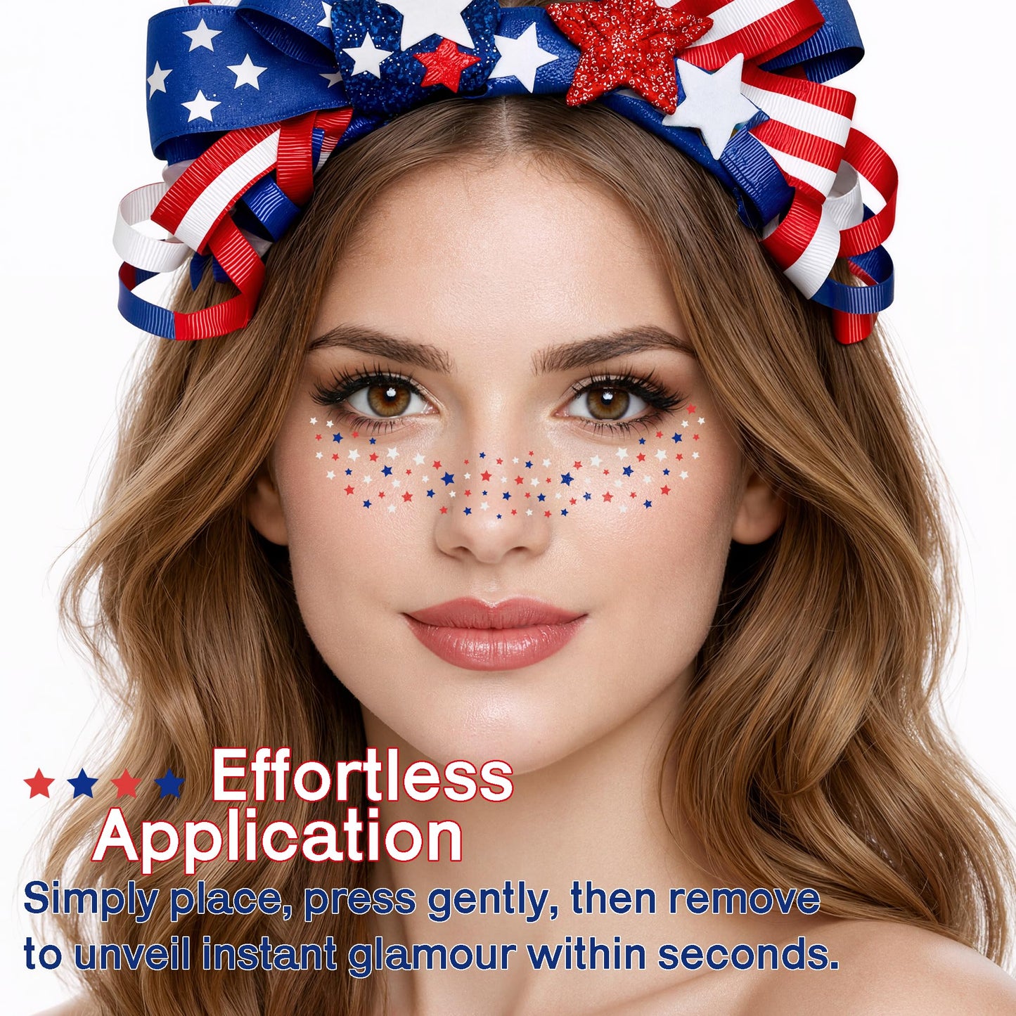 4th of July Outfits for Women - 8 Pack Red White and Blue Freckles Patriotic Face Tattoos for 250 Anniversary USA Merchandise | Fourth of July Accessories Shirts Party Favors Decorations