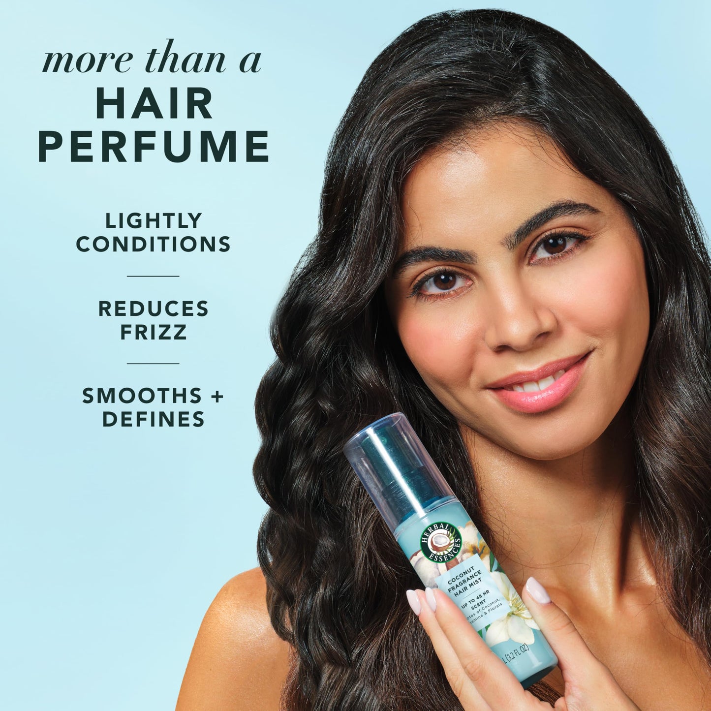 Herbal Essences Coconut Fragrance Hair Mist, Coconut Scent, Frizz Control, 3.2 fl oz, for all Hair Types