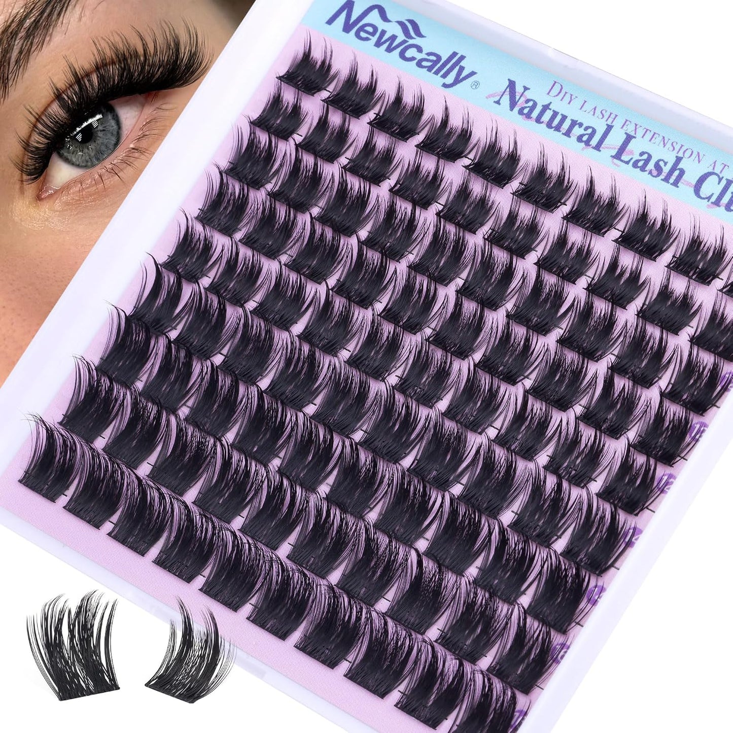 Lash Clusters Kit - Wispy Natural C-Curly Eyelash Extensions | DIY Volume Lashes 10-16MM
