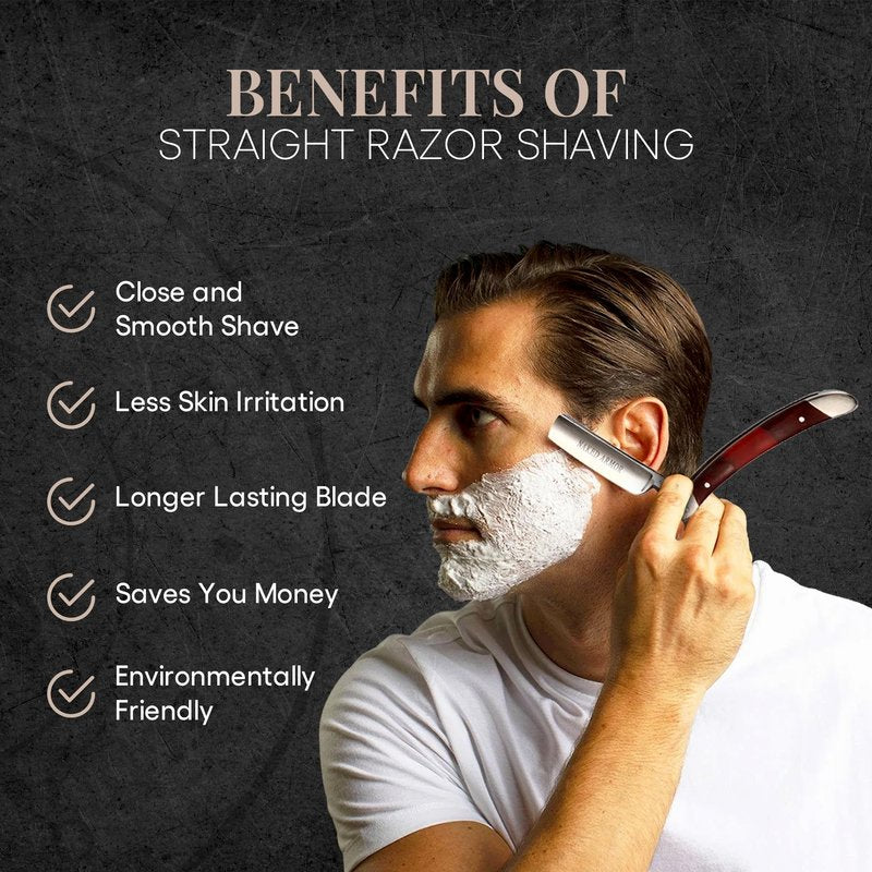 Naked Armor Gaheris Straight Razor Kit – Complete Shaving Kit with Shave Ready Straight Razors for Men, Strop, Stand, Soap, Brush, Bowl, Case, Wet Shaving Men Grooming Gift Set