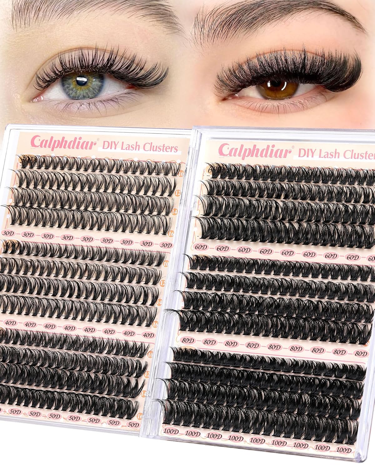 Eyelash Extensions - Enchantress Volume Cluster Lashes | Wispy 10-18mm D-Curl Soft Band for Easy DIY Application