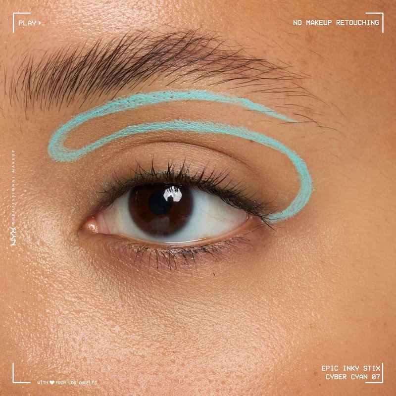 NYX Epic Inky Stix Eyeliner - Waterproof Mechanical Cream Gel | 24HR Wear, Cyber Cyan (Matte Electric Blue)