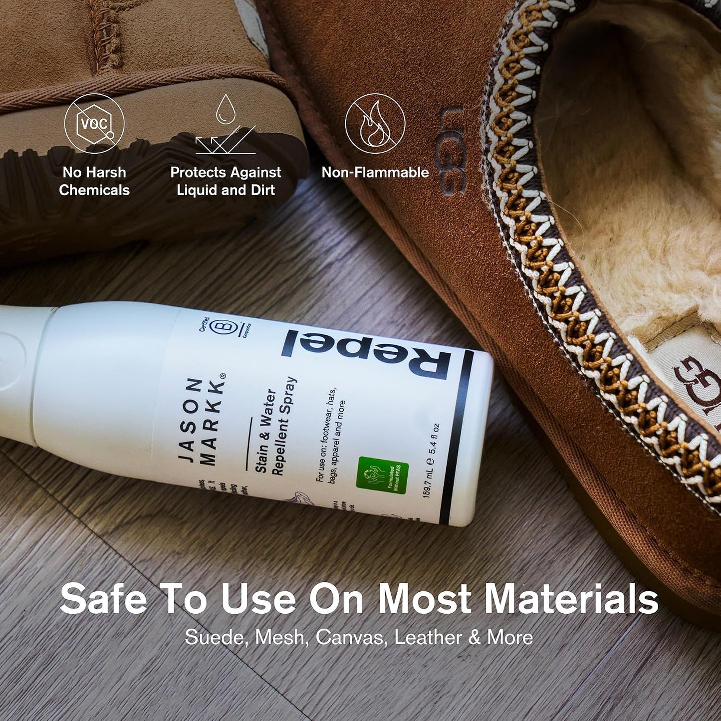 Jason Markk Shoe Protector Spray - Water & Stain Repellent for Leather, Suede, Cotton | 5.4oz Non-Aerosol