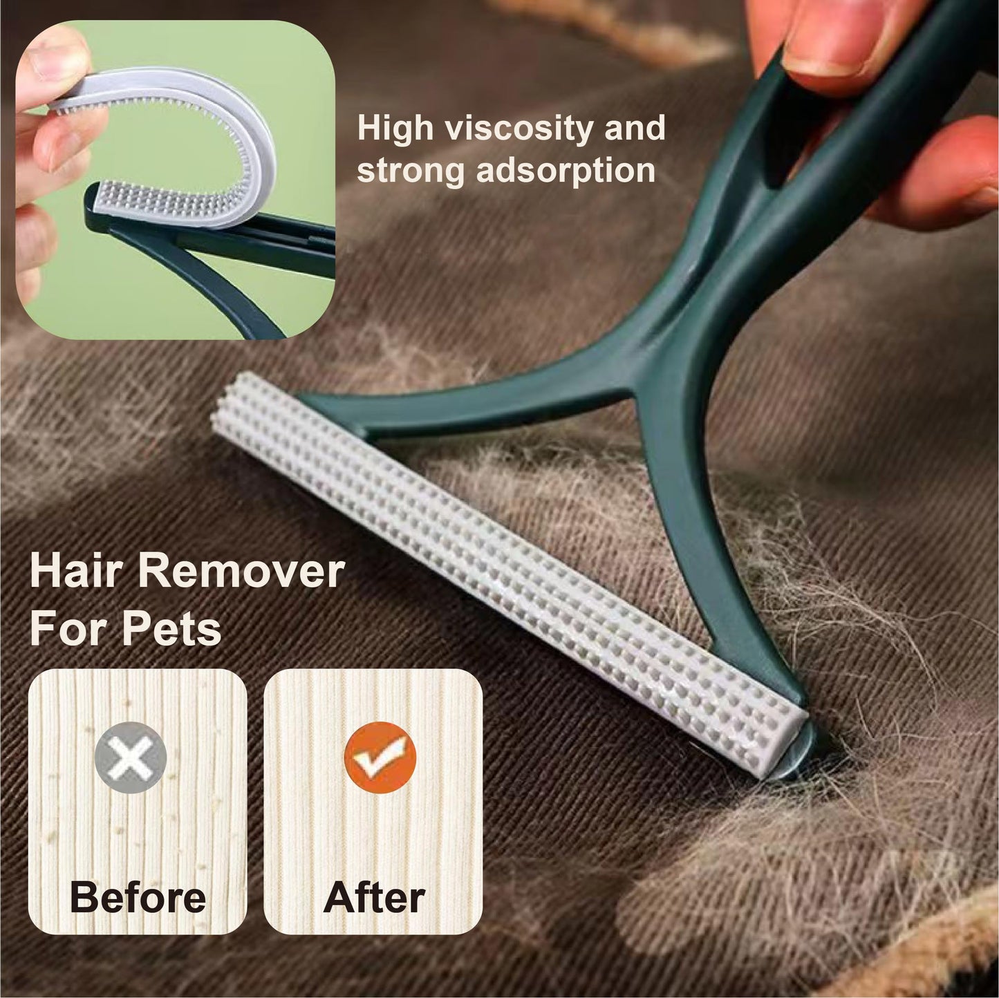 Rorodog 3-Pack Magic Brush Pet Hair Removal Gloves with A Hair/Lint Removal Tool – Remove Cat/Dog Fur from Clothing, Furniture, Car Seats, Bedding & Carpet