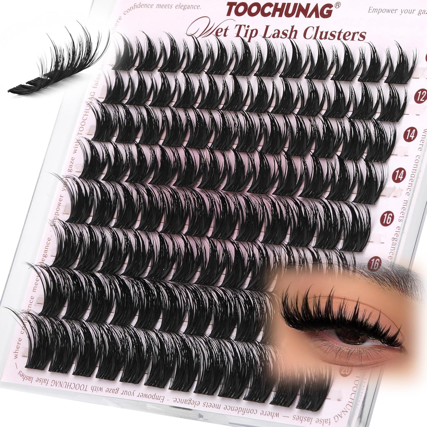 Manga Lash Clusters Kit - DIY Volume Spiky Eyelashes Extensions | 10-18mm Bunny Style with White Bond & Seal