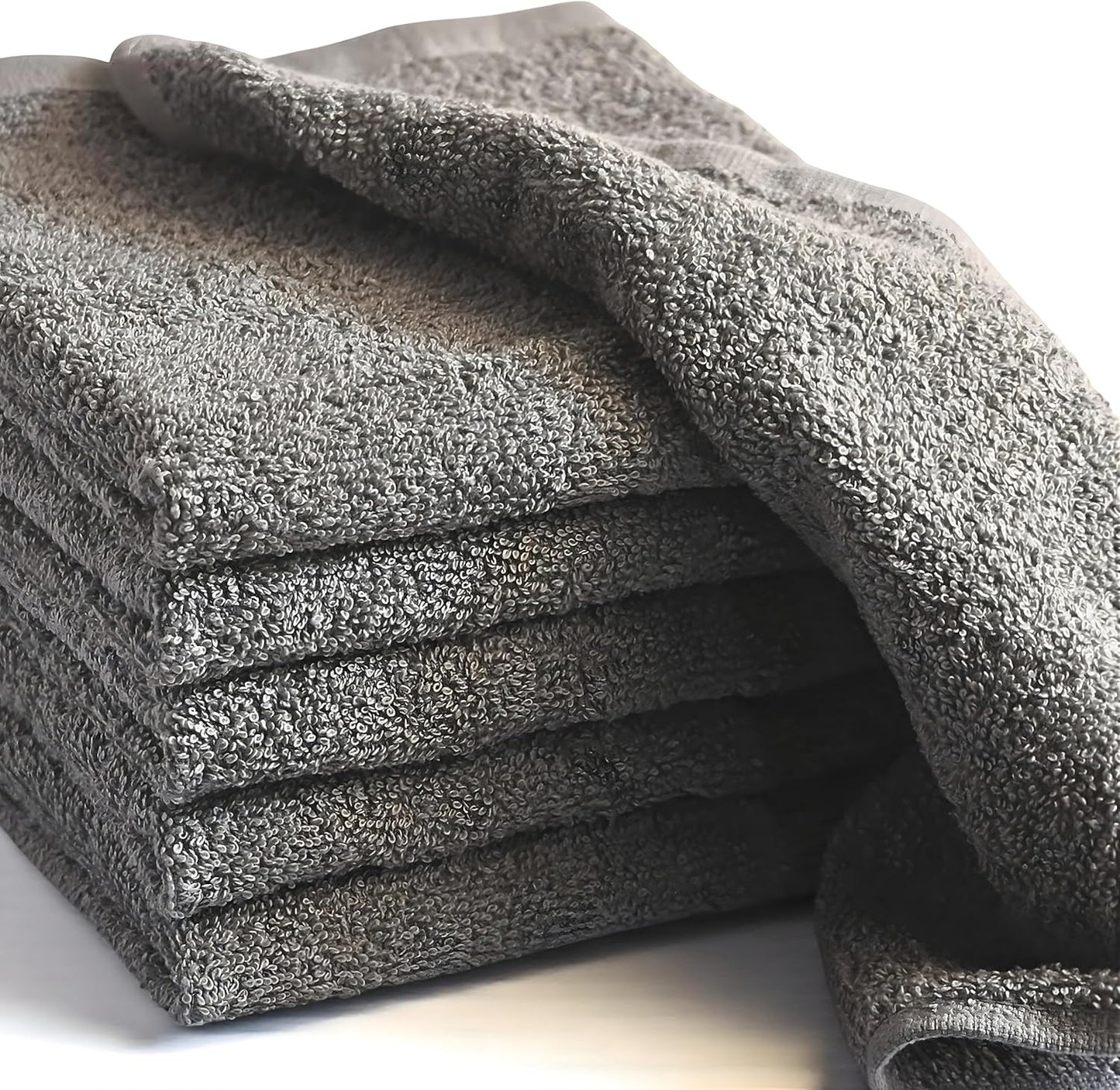 100% Cotton Wash Cloths - Soft Absorbent Terry Towels for Body & Face | 12"X12" 6 Pack