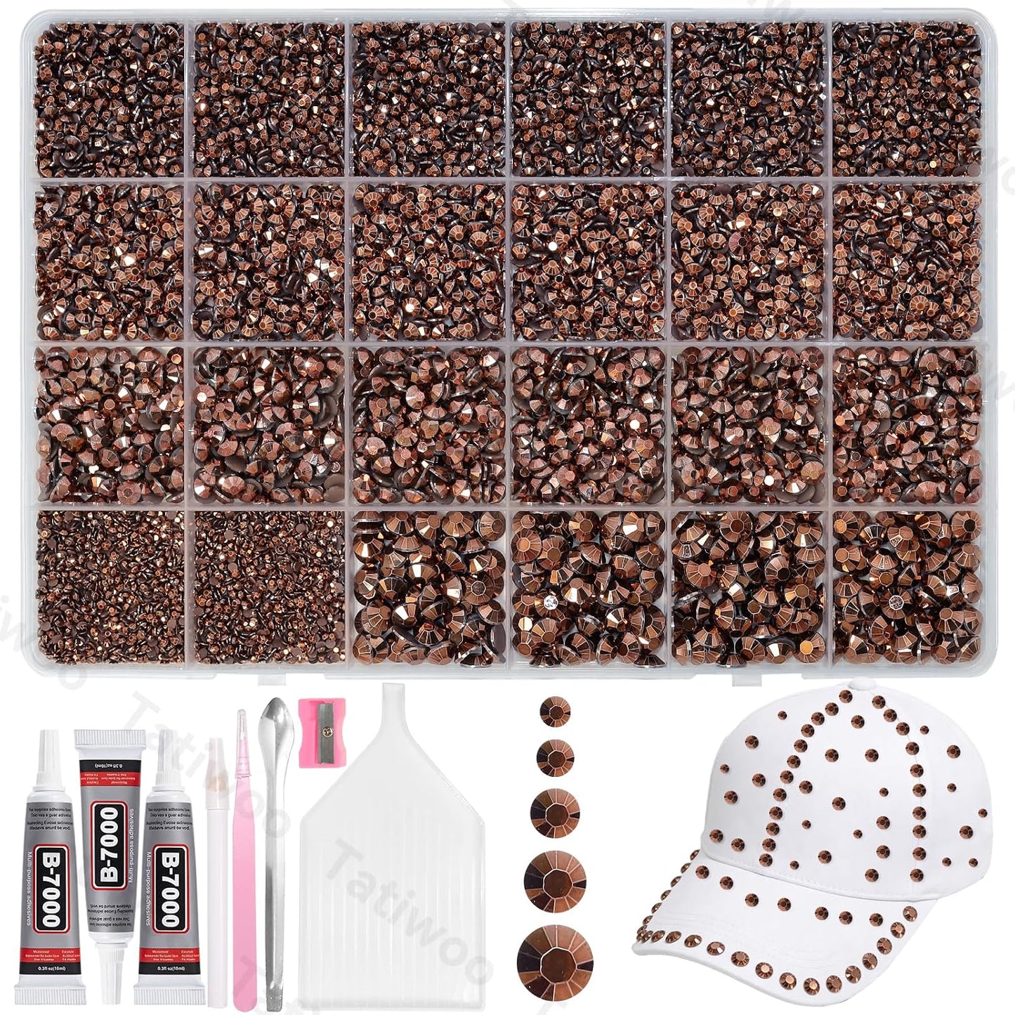 Light Pink Flatback Jelly Resin Rhinestones - 20000 Pcs Mix Sizes 2-6mm for Crafting & DIY Makeup Tumblers