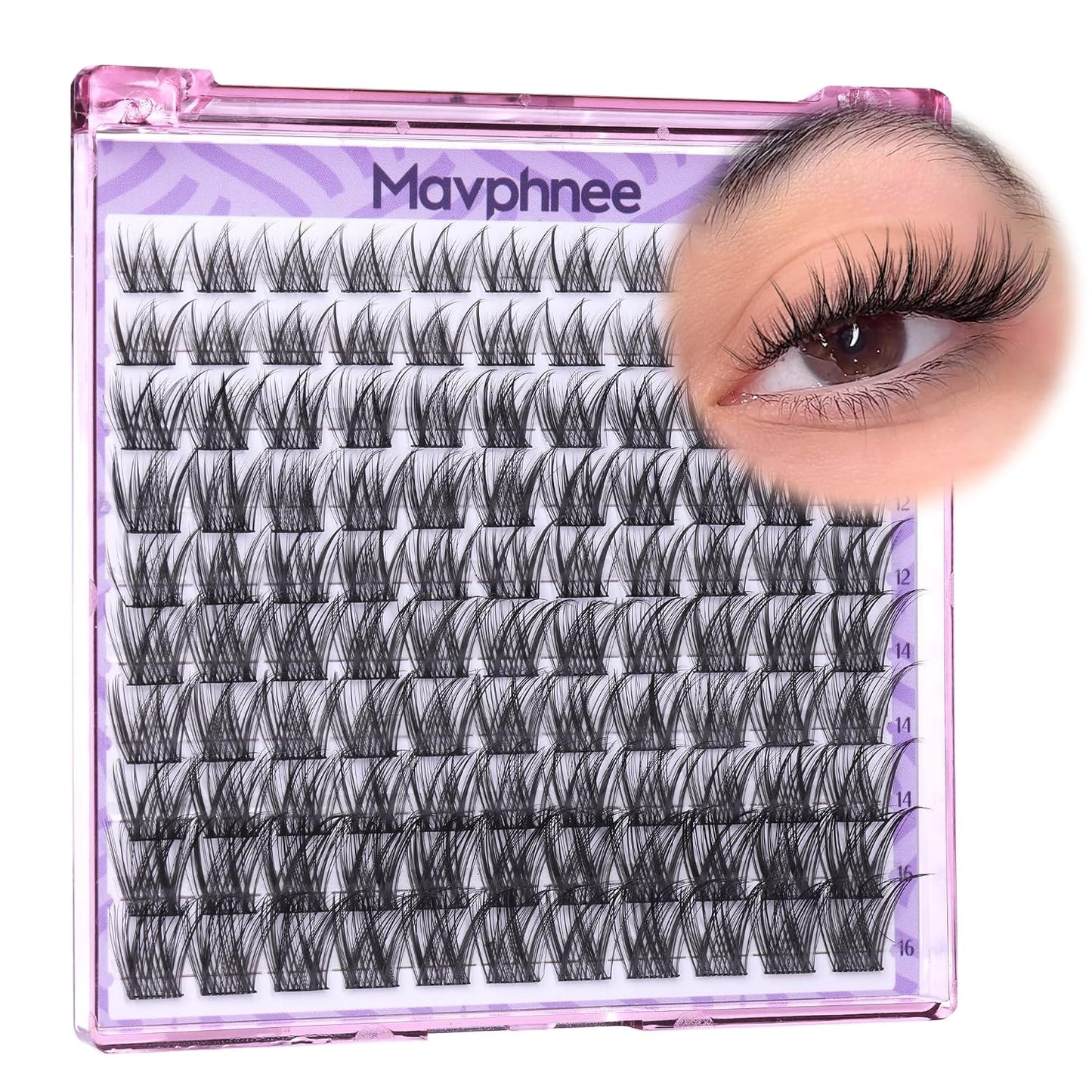 Natural Wispy Eyelash Extensions - Spider Lash Clusters 8-16MM | CC Curl, Flexible Clear Band for Effortless Application