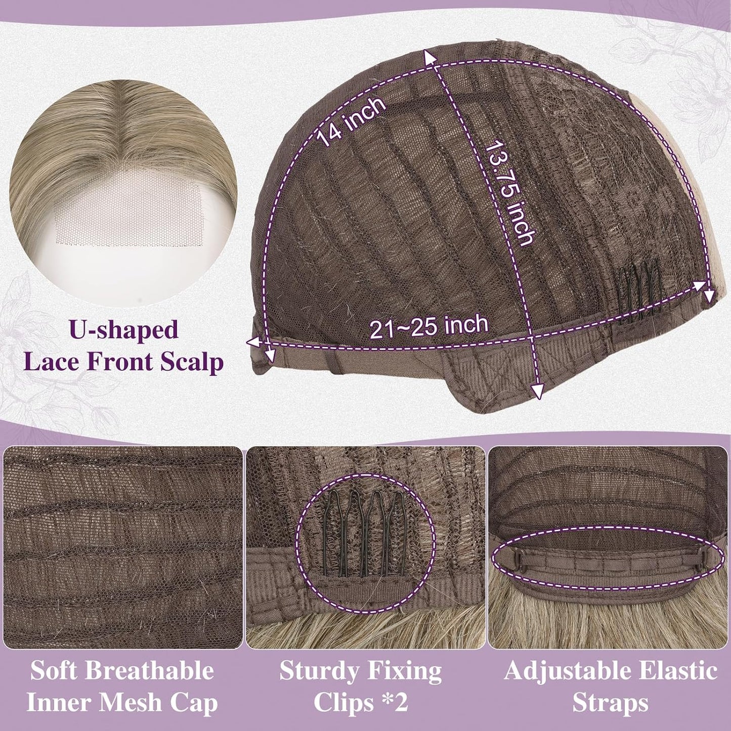 Short Wavy Layered Ash Blonde Wig | Shoulder-Length Body Wave with Face-Framing Bangs