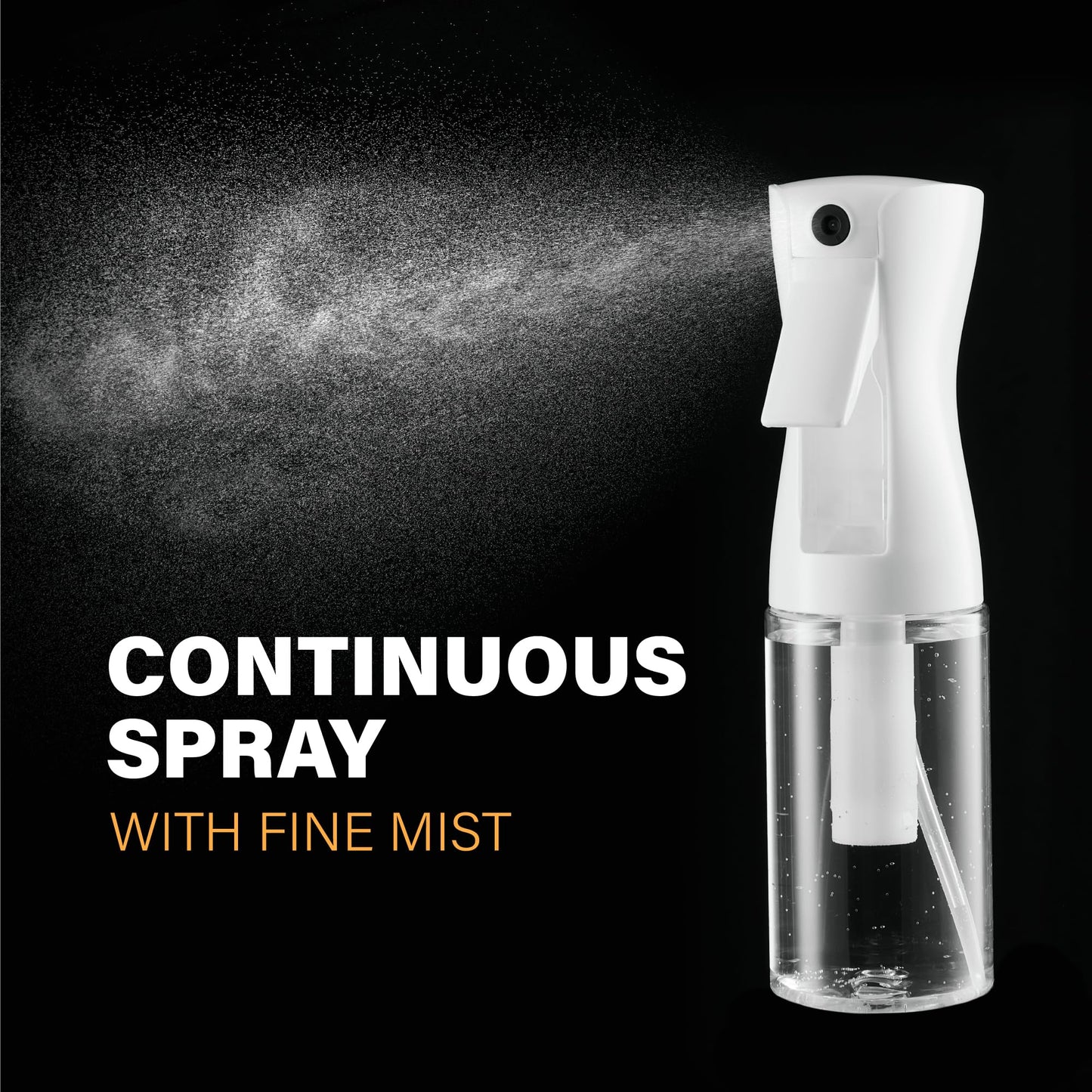 SUPER+ 2 Pack Continuous Spray Bottles - Ultra Fine Mist Sprayer | Water Spray Bottle For Hair Mister Spray Bottle | Hair Spray Bottles For Hairstyling, Cleaning, Salons - 2pk 6.8 OZ / 200 ML