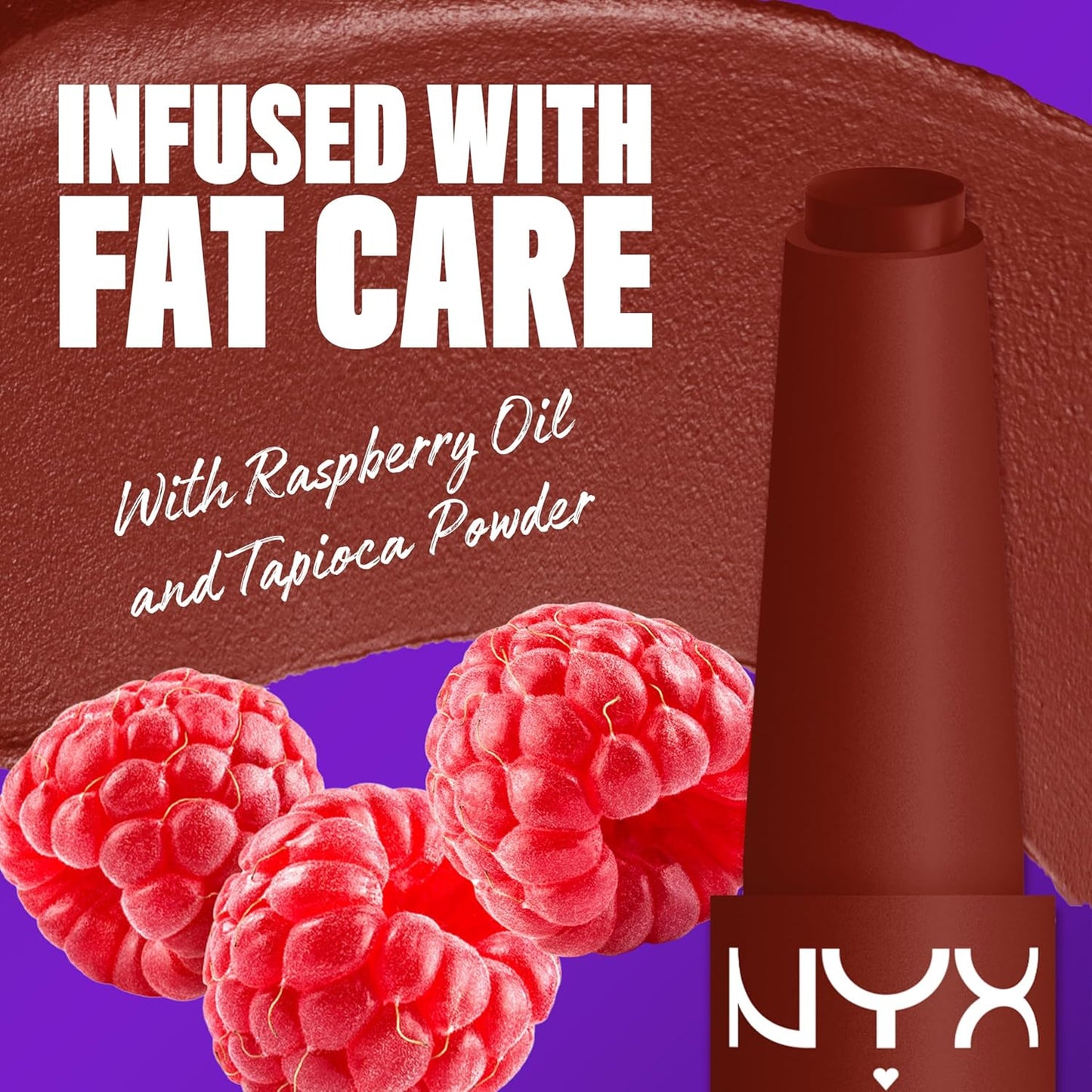 NYX Fat Matte Lipstick - Pigmented, Smoothing & Non-Drying Lip Crayon | Long-Lasting Vegan Makeup - Cocoa Cuddles (Red Brown)