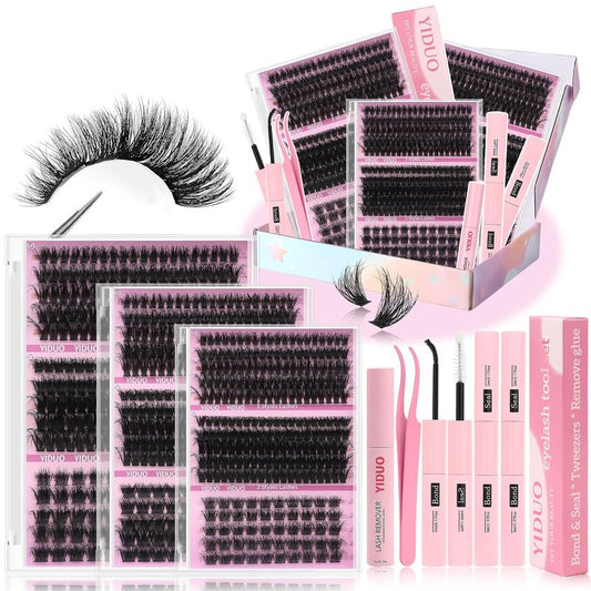 Lash Clusters Kit - 770 Pcs Faux Mink Volume Extensions | 5 Styles for DIY Home Use