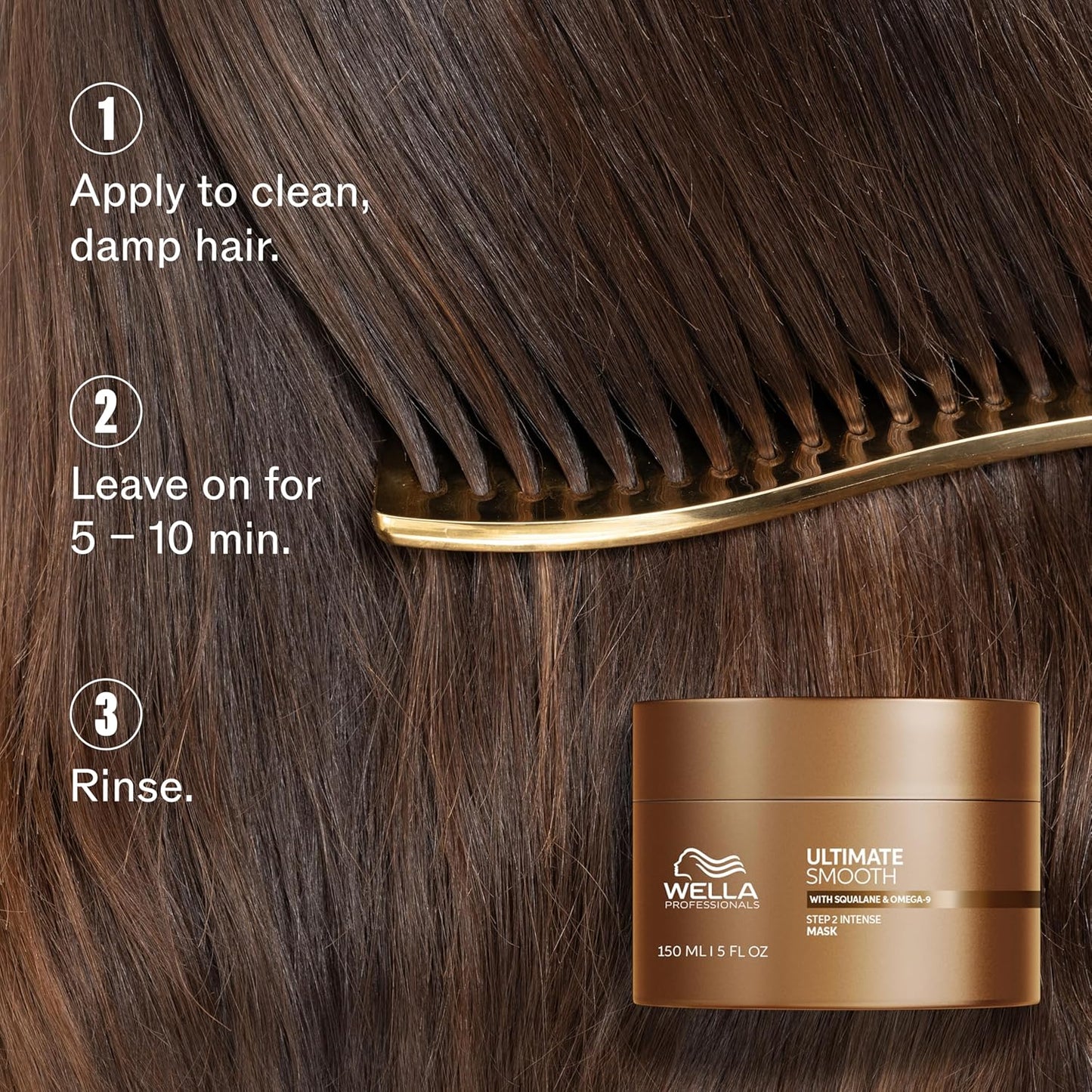 Wella Professionals Ultimate Smooth Hair Mask - Deep Nourishing Treatment for Dry, Frizzy Hair | Silky Shine & Color Safe