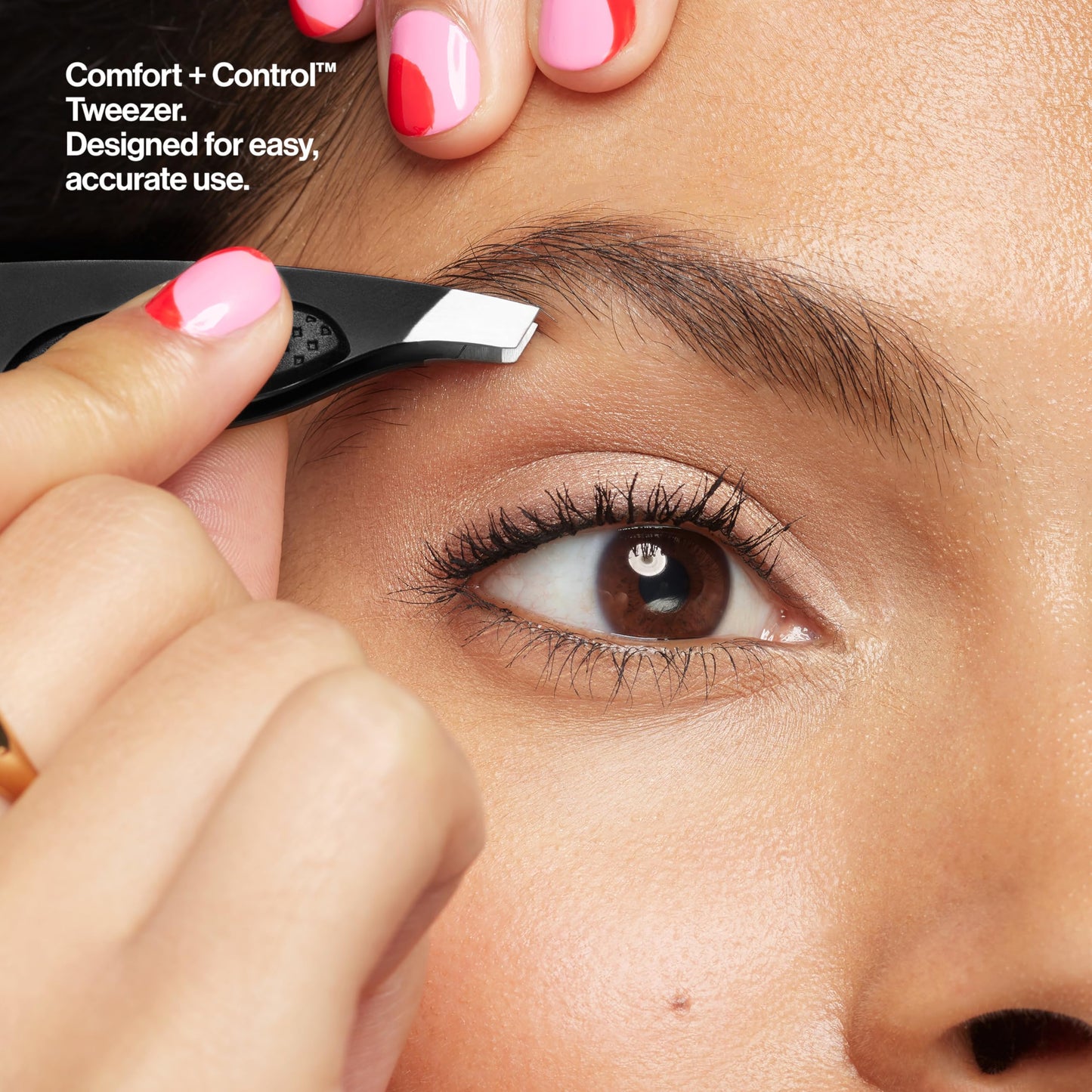 Revlon Comfort and Control Tweezer, Easy to Use Eyebrow Tool with Wide Grip, 1 count