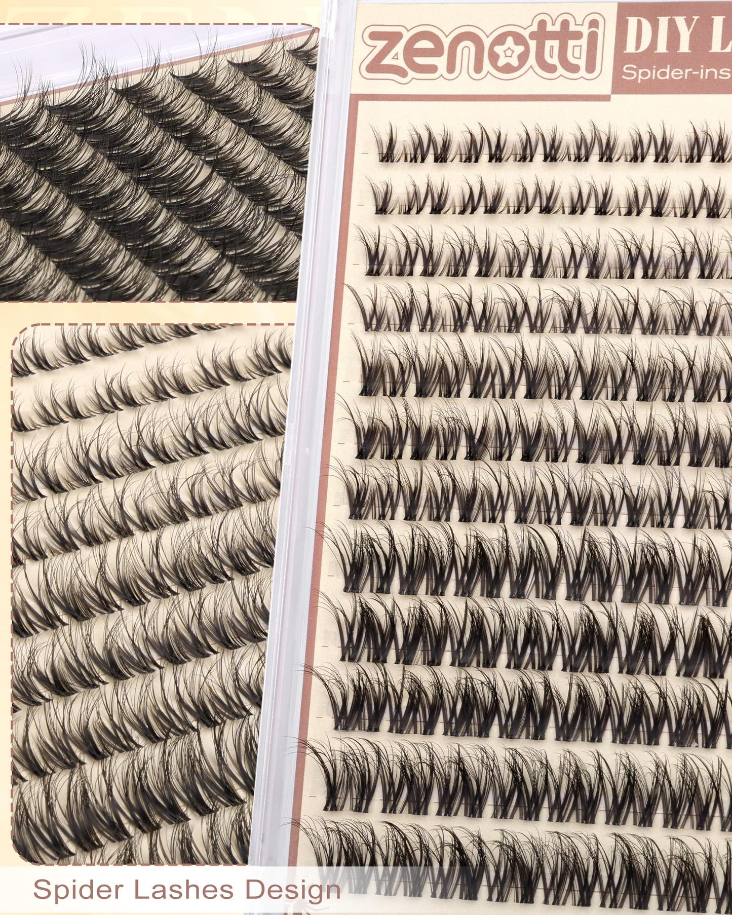 Spider Lash Clusters Wispy Eyelash Clusters Natural Breeze Lashes Cluster Venus Cluster Eyelash Extensions D Curly Cosplay Individual Lashes with Invisible Band DIY at Home 8-16mm by zenotti