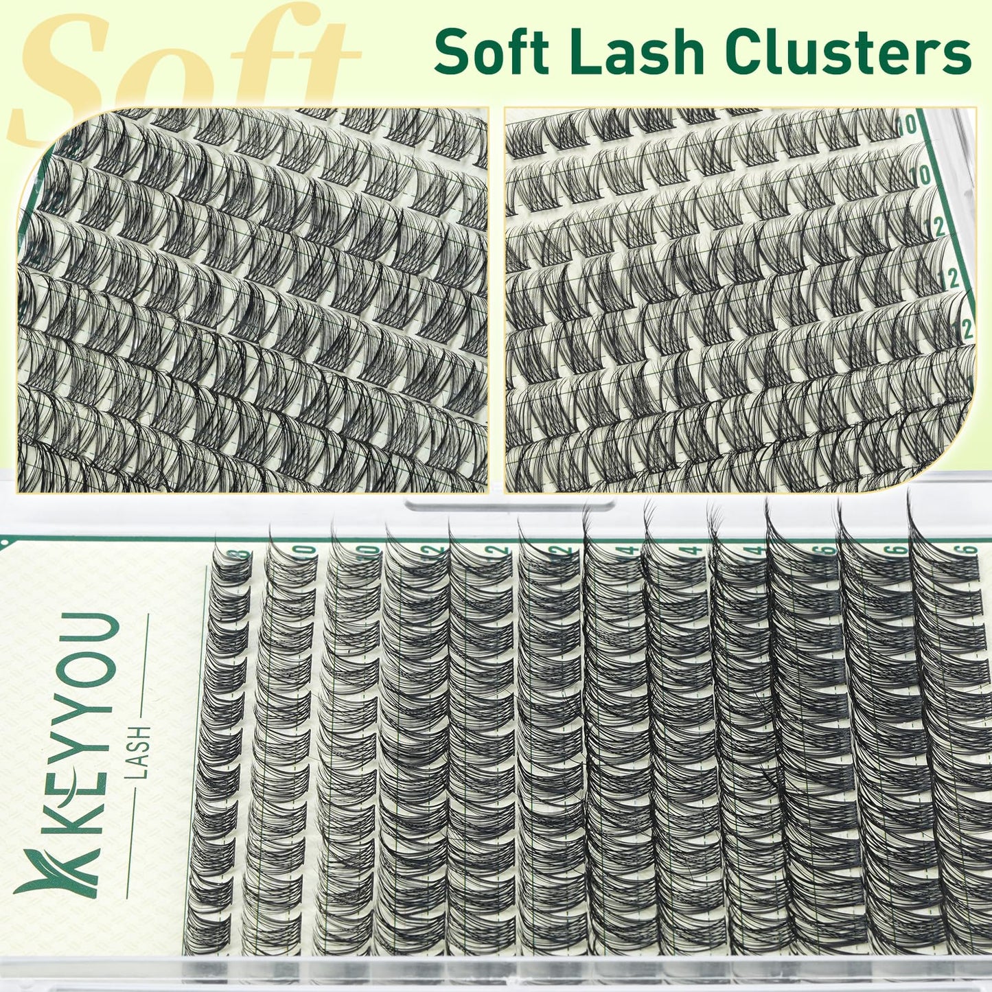 KEYYOU KY02 Natural lash clusters Lash Extension D Curl
