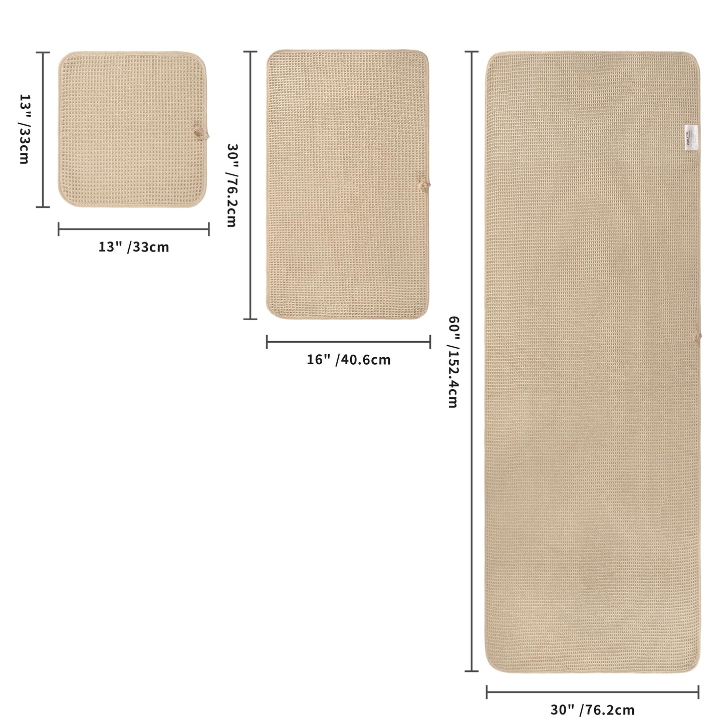 POLYTE 430 GSM Microfiber Quick Dry Lint Free Oversize Bath Towel Set, 6 Piece (Waffle Weave)