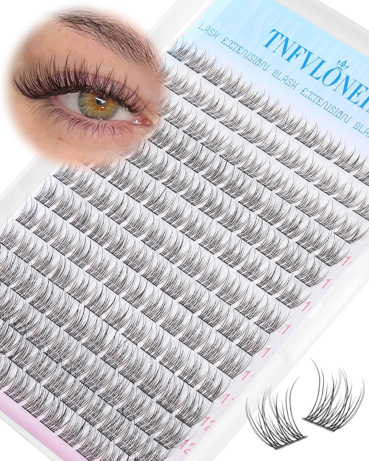 Spider Lash Clusters - Wispy Fluffy Eyelash Extensions for Natural Look | Clear Band Individual Lashes