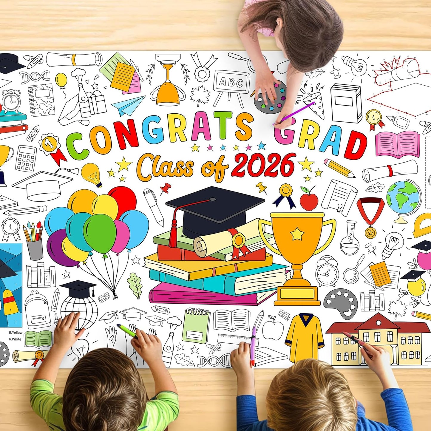 Monster Truck Coloring Tablecloth - Large 30x72 Inch for Kids | Perfect for Birthday Parties & Classroom Fun
