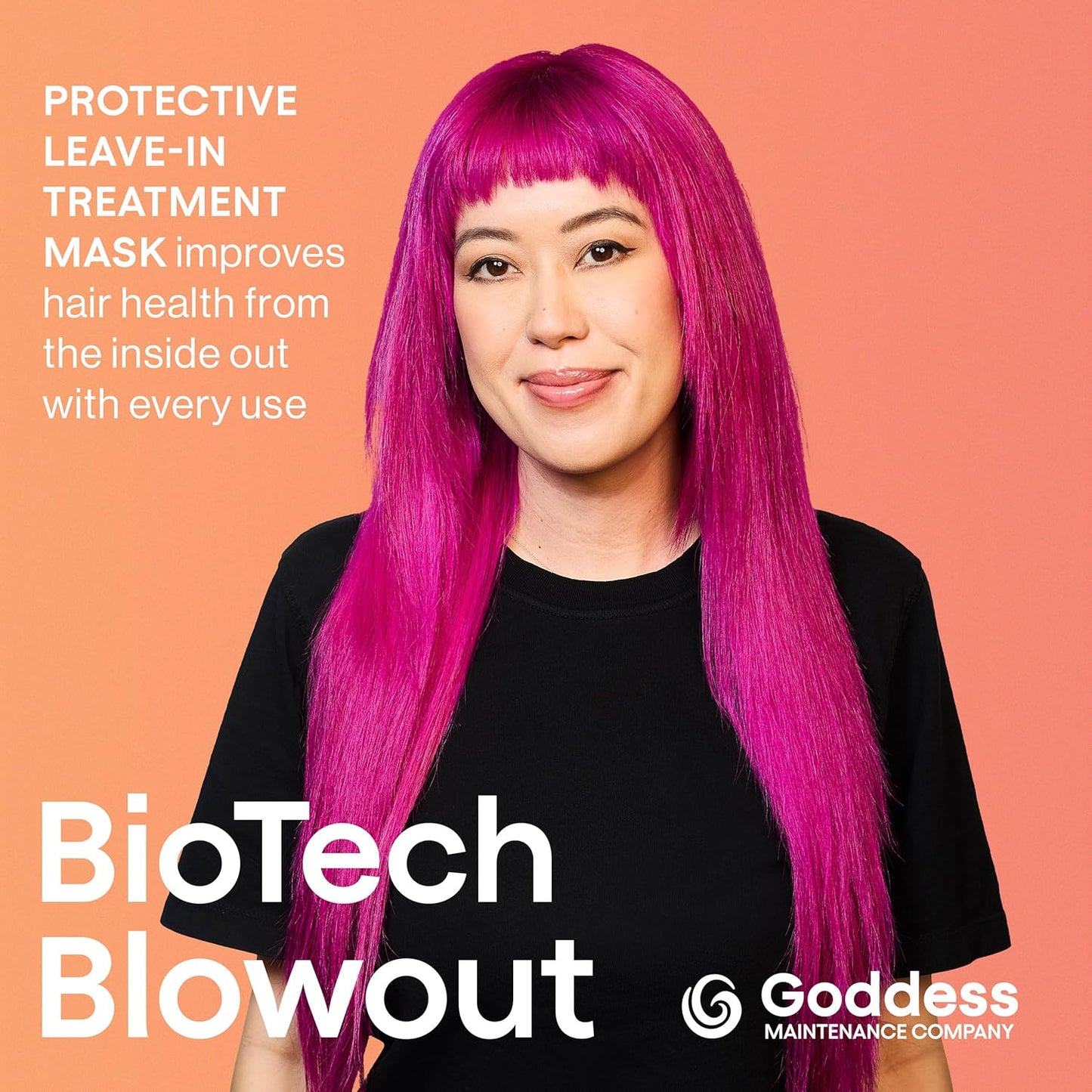 Goddess Maintenance Biotech Blowout Leave-In Hair Mask - Heat Protectant & Frizz Control, 1.7 Fl Oz | For Damaged Hair